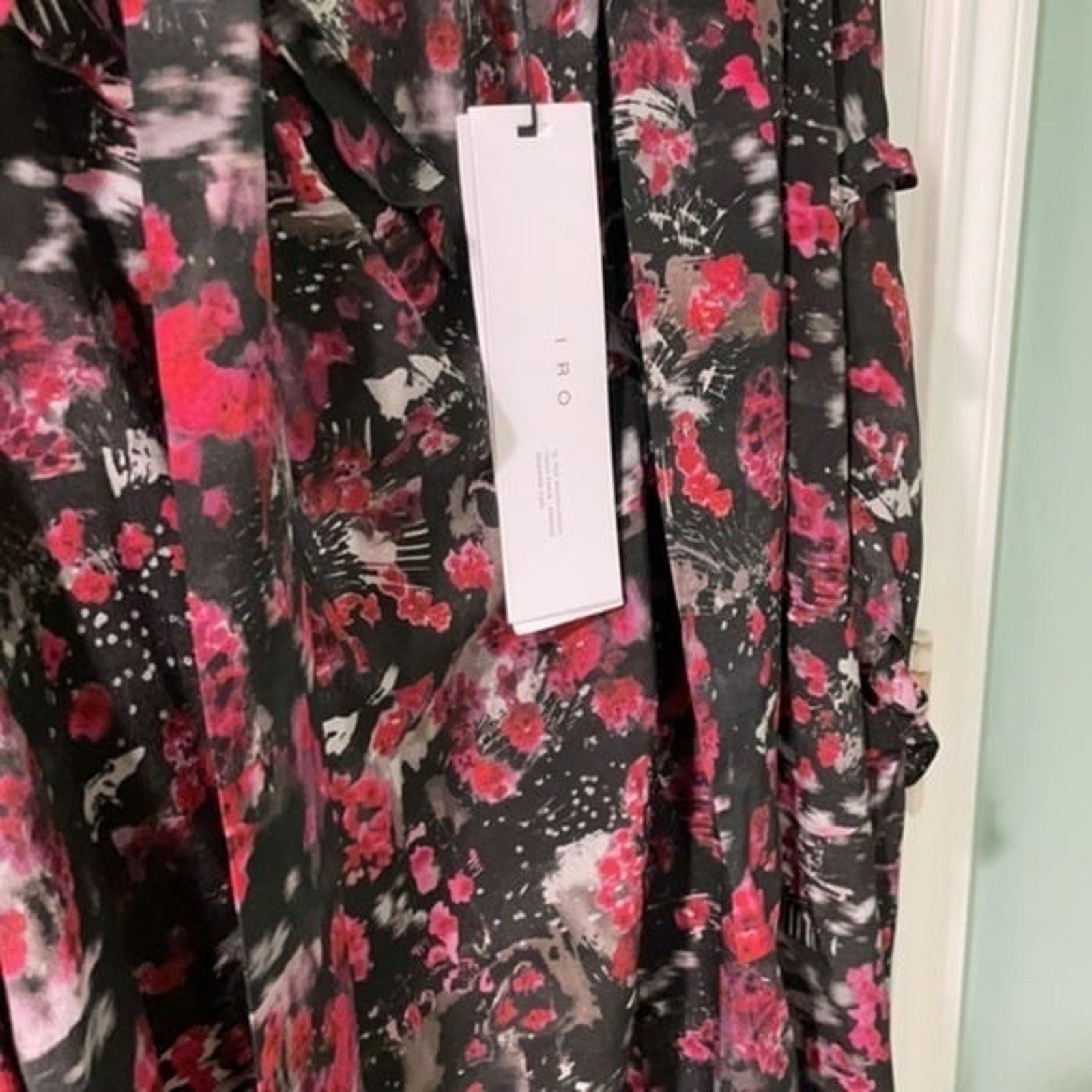 Iro Iro Equip cutout printed silk crepe dress red and black Size S / US 4 / IT 40 - 7 Thumbnail