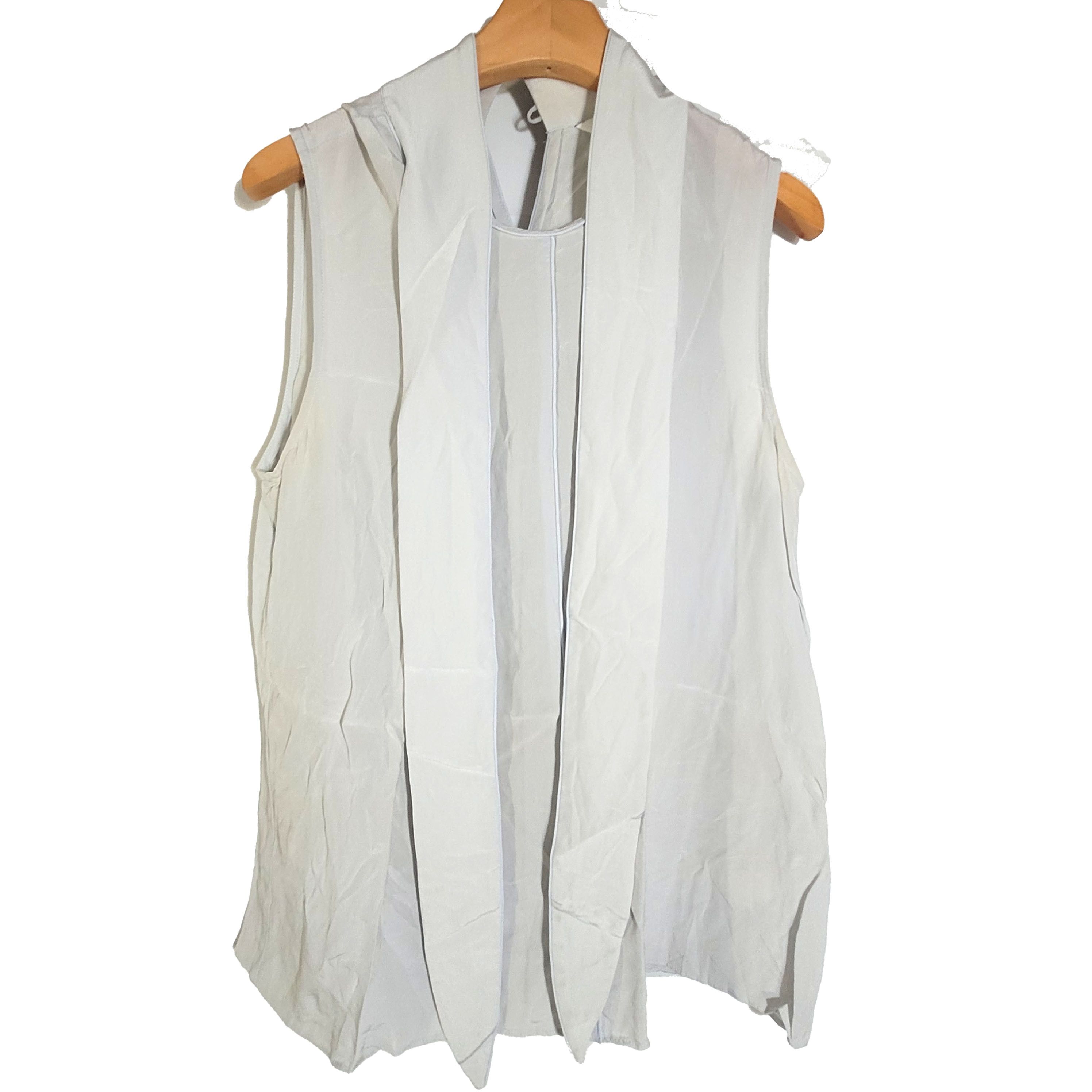 Other Women's 100% Silk Sleeveless Tank Top Long Ribbon SBC445 Size S / US 4 / IT 40 - 1 Thumbnail