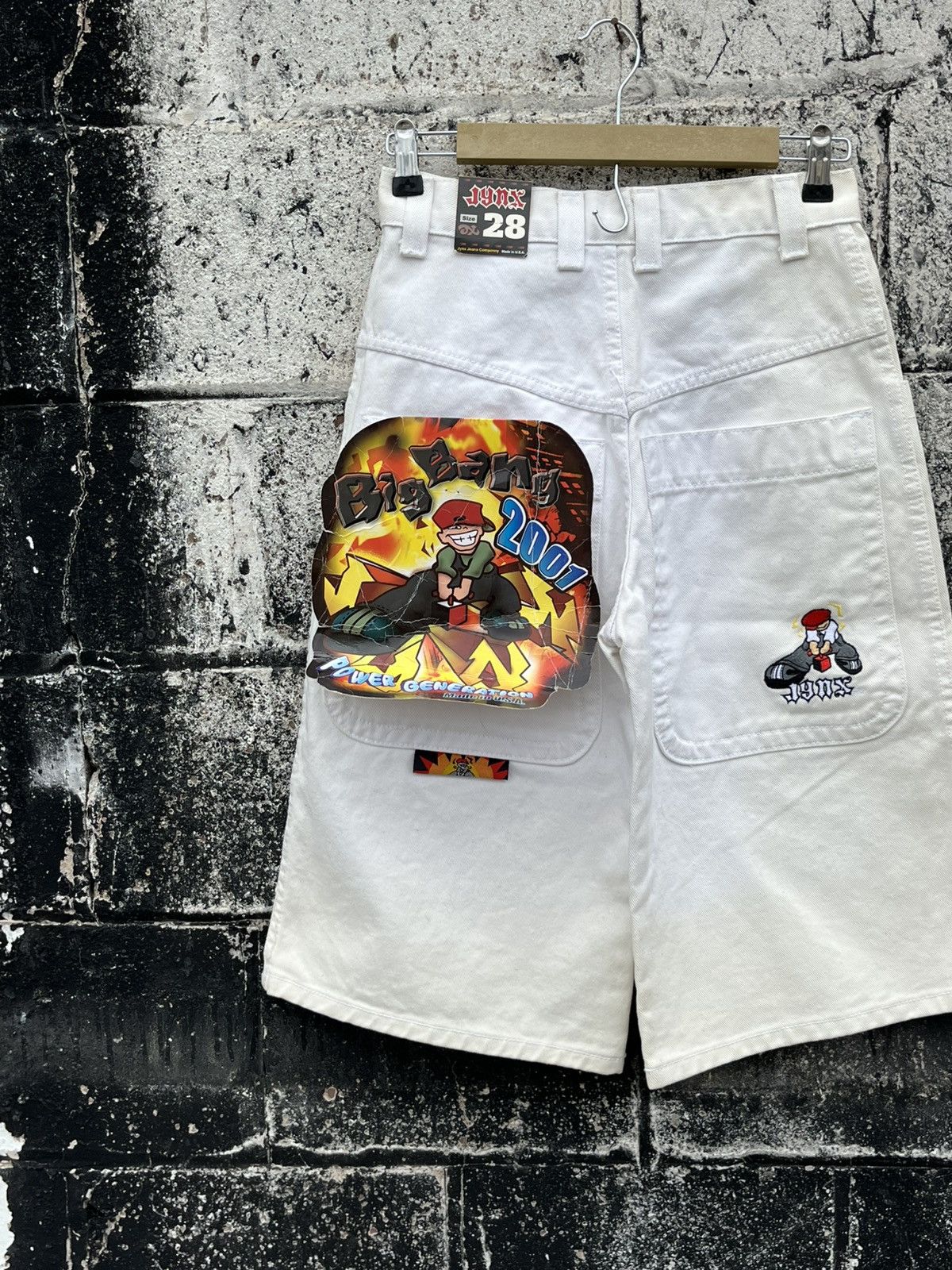 JNCO Y2K Jnco style Jynx baggy embroidered jorts rare NWT hype Size US 26 / EU 42 - 3 Thumbnail