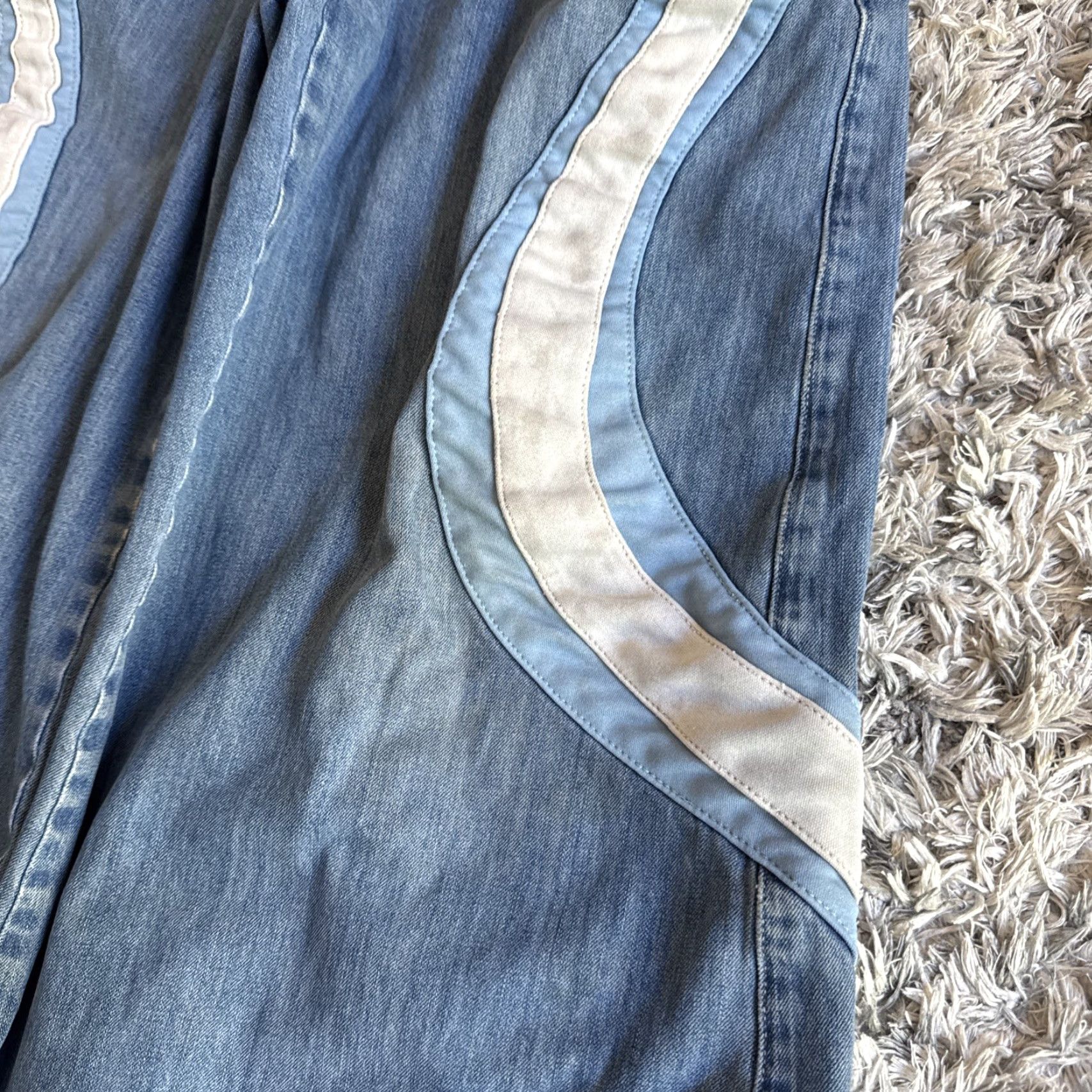 JNCO VINTAGE JNCO Jeans Hypnotix Baggy Blue & White Denim 29x27 Size 9 Womens Size 30" / US 8 / IT 44 - 6 Thumbnail
