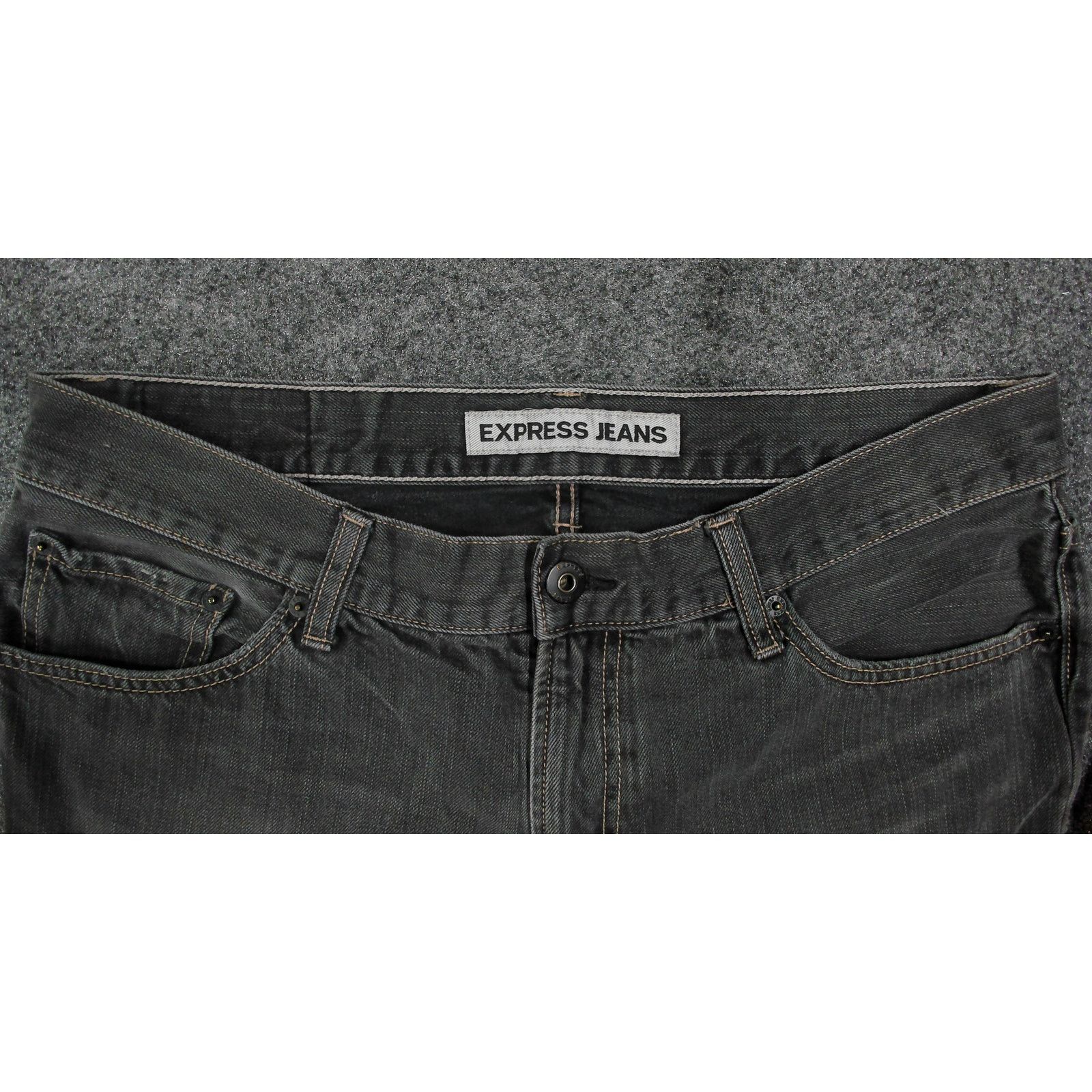 Express Express Faded Black Wash Distressed Denim Jeans 36x30 Size US 36 / EU 52 - 10 Thumbnail