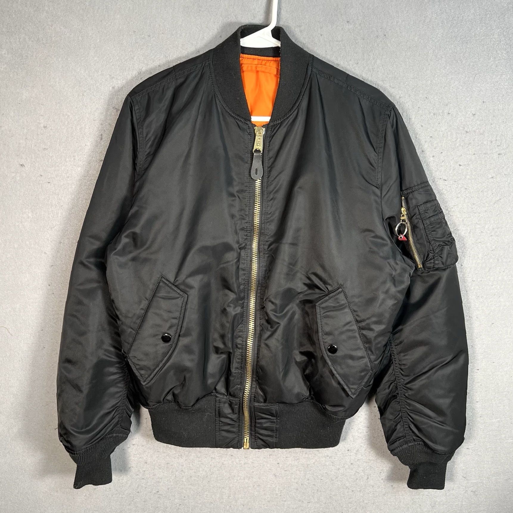 Alpha Industries VINTAGE Alpha Industries Atlantic Records Bomber Jacket Mens Small Black Full Zip Size US S / EU 44-46 / 1 - 2 Thumbnail