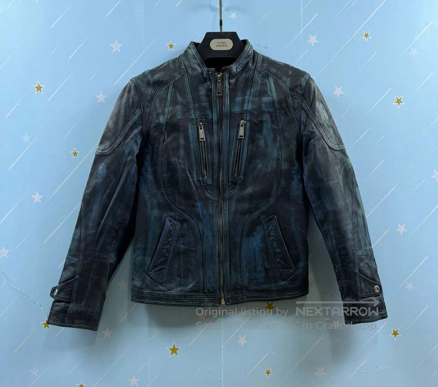 Dsquared2 DSQUARED2 Men's Leather Motorcycle Jacket. Size US L / EU 52-54 / 3 - 1 Thumbnail