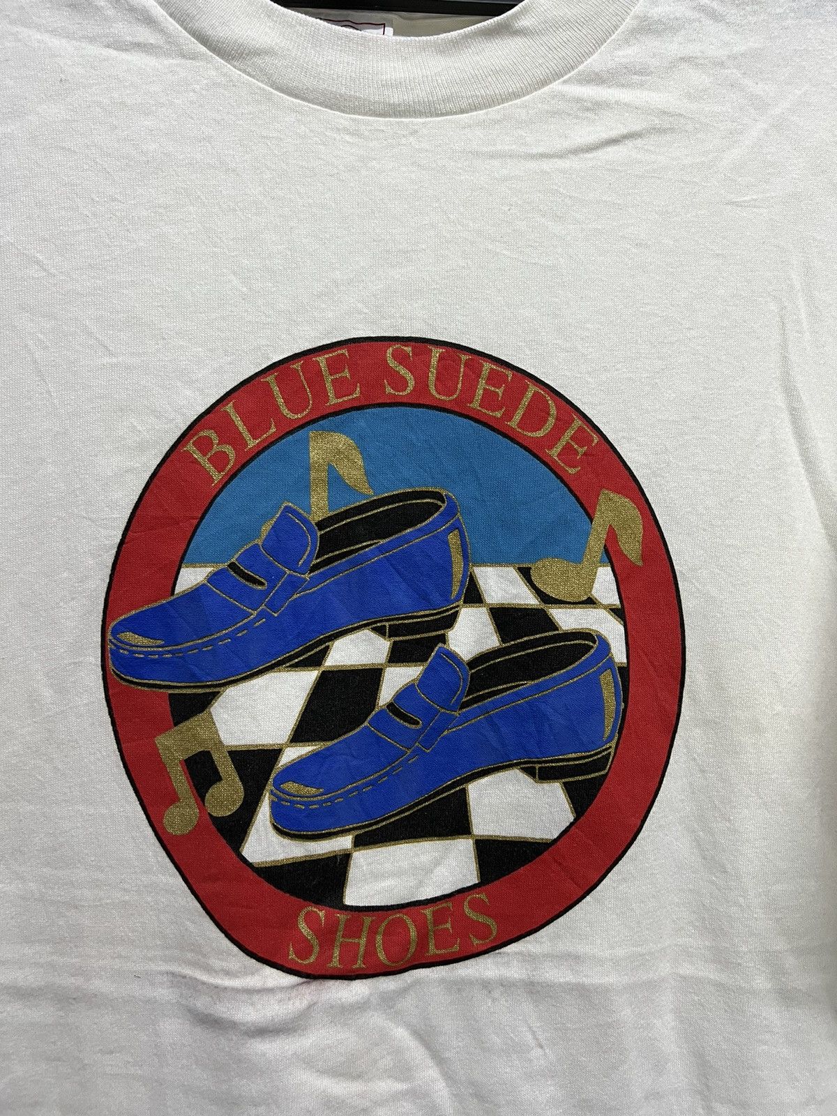 Band Tees × Vintage Vintage 90’s Blue Suede Shoes Elvis Presley Tee Size US L / EU 52-54 / 3 - 2 Thumbnail