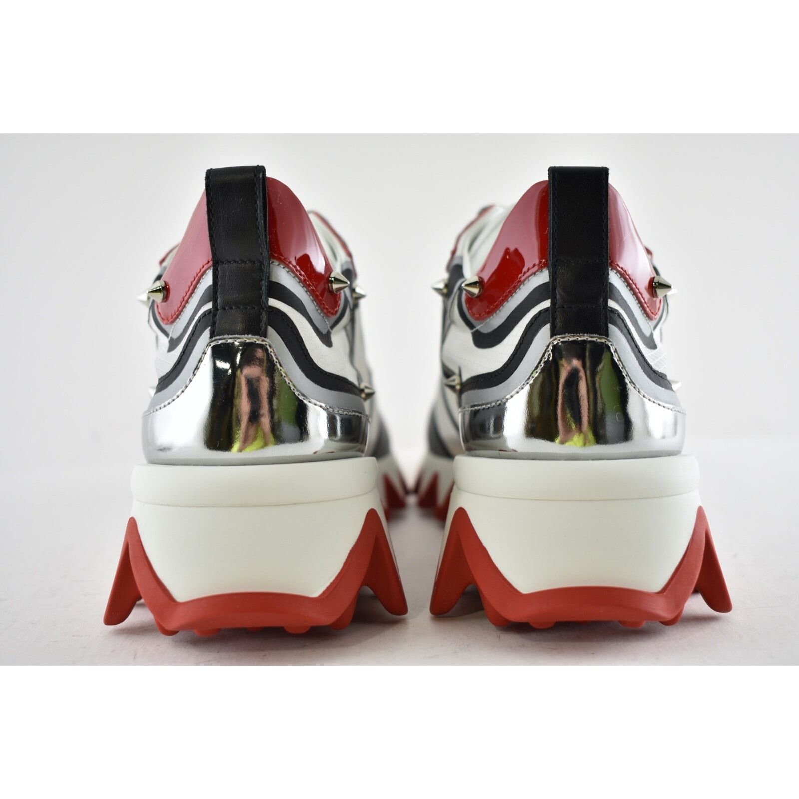 Christian Louboutin Sharkina Flat Silver Black Red Platform Low Top Sneaker 36.5 Size US 6.5 / IT 36.5 - 11 Thumbnail
