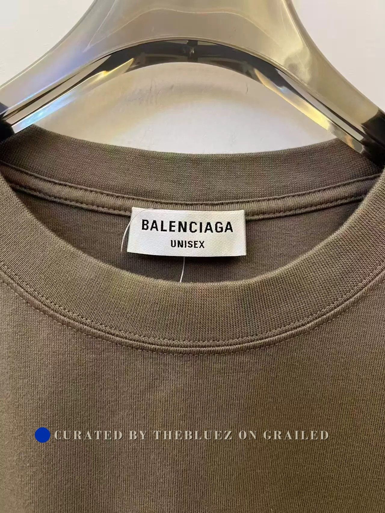 Balenciaga Balenciaga Chest Logo Olive Brown Tee Size M / US 6-8 / IT 42-44 - 3 Thumbnail