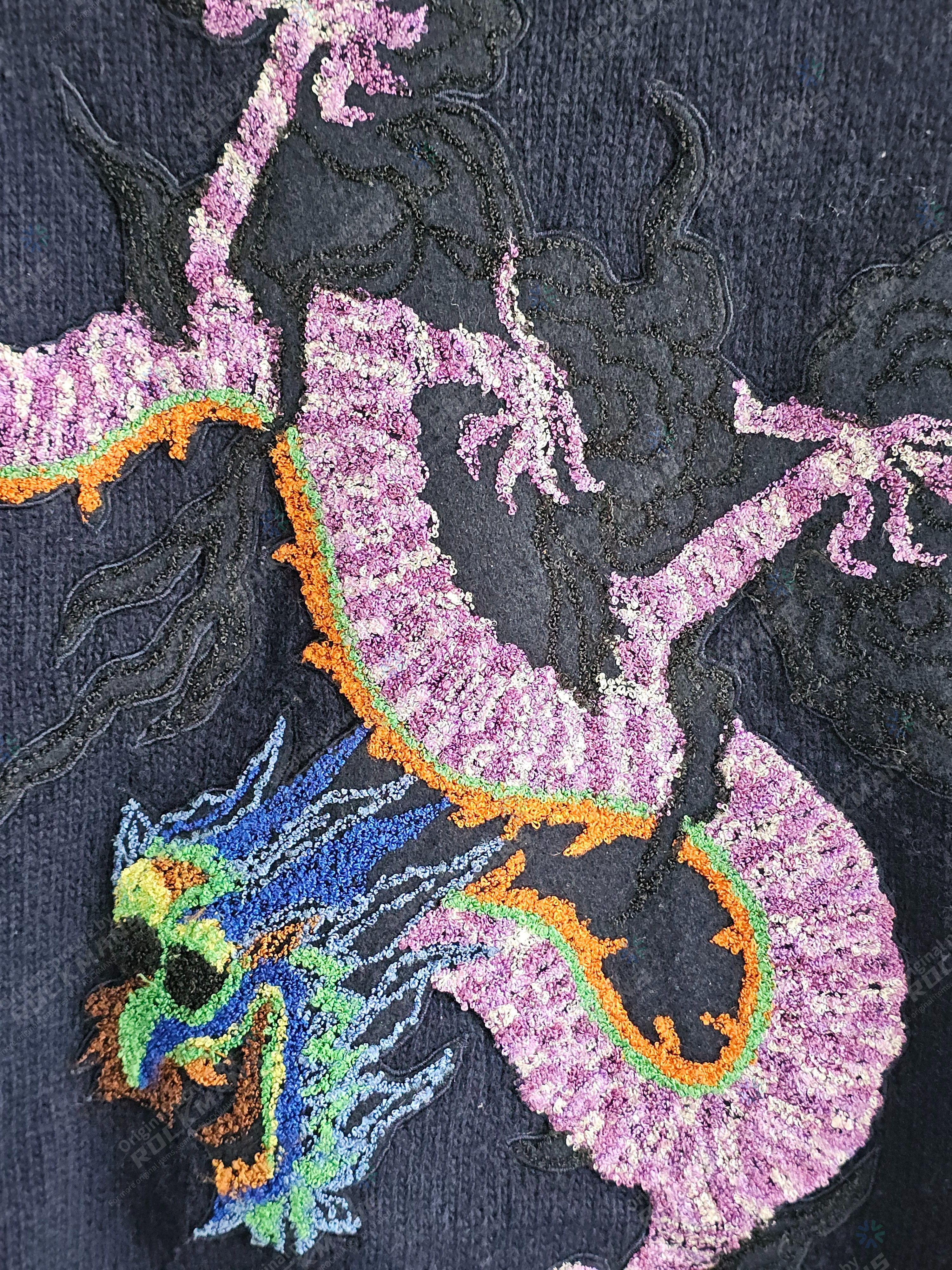 Gucci Gucci Navy Blue Dragon Appliqué Wool Sweater Size M Size US M / EU 48-50 / 2 - 3 Thumbnail