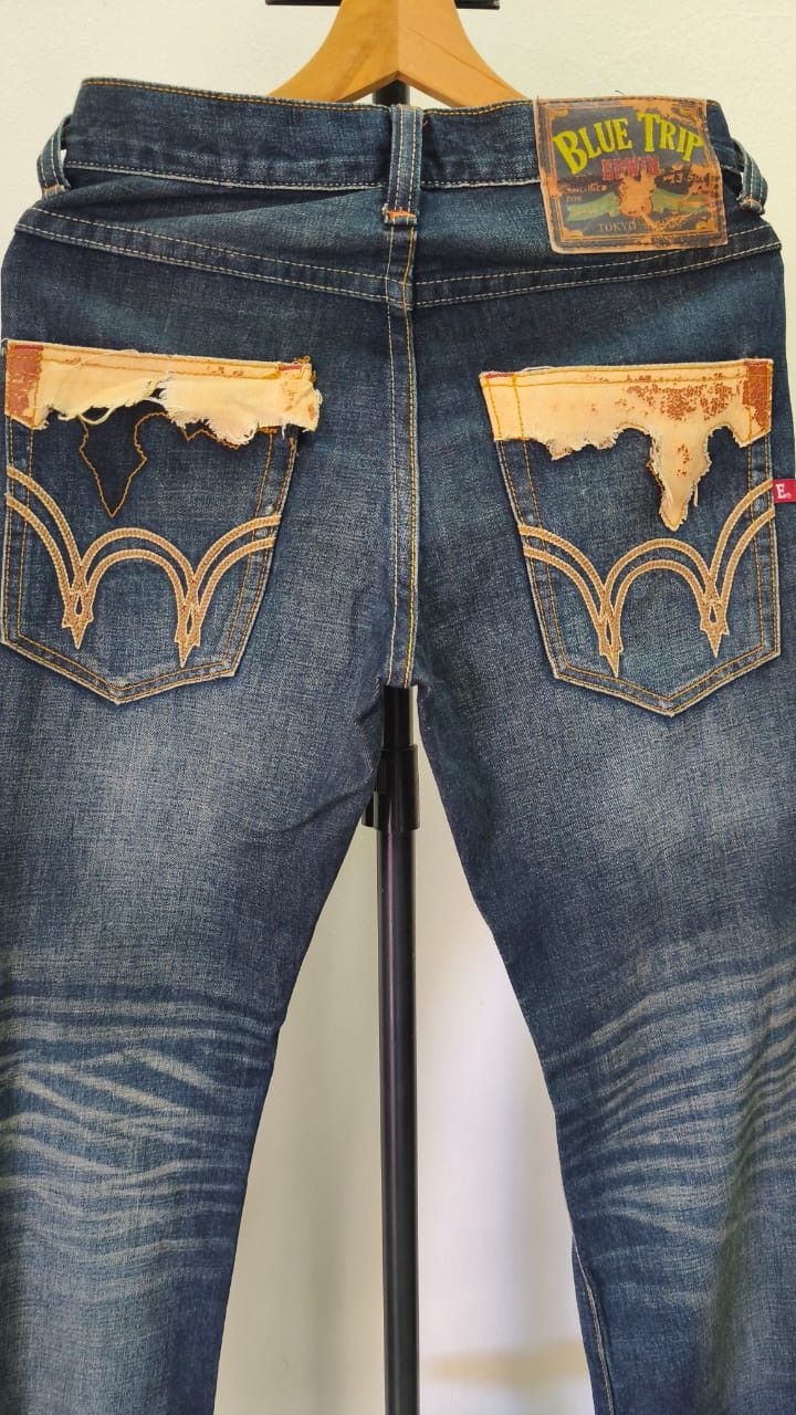 Edwin Edwin 505 Blue Trip Distressed Jeans Size US 29 - 13 Thumbnail