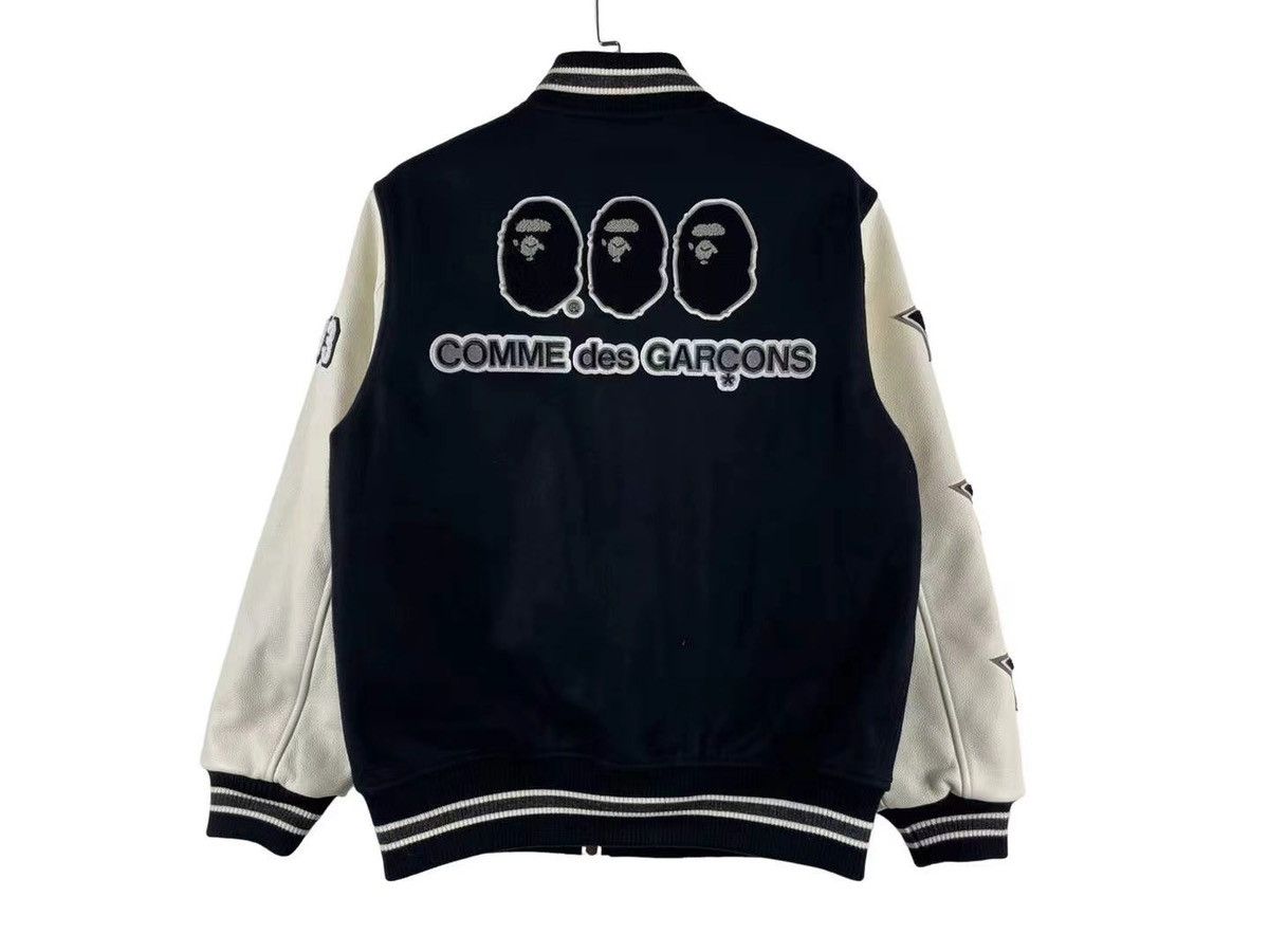 Bape × Comme des Garcons Comme Des Garcons x Bape AW25 Varsity Jacket Size US M / EU 48-50 / 2 - 2 Thumbnail