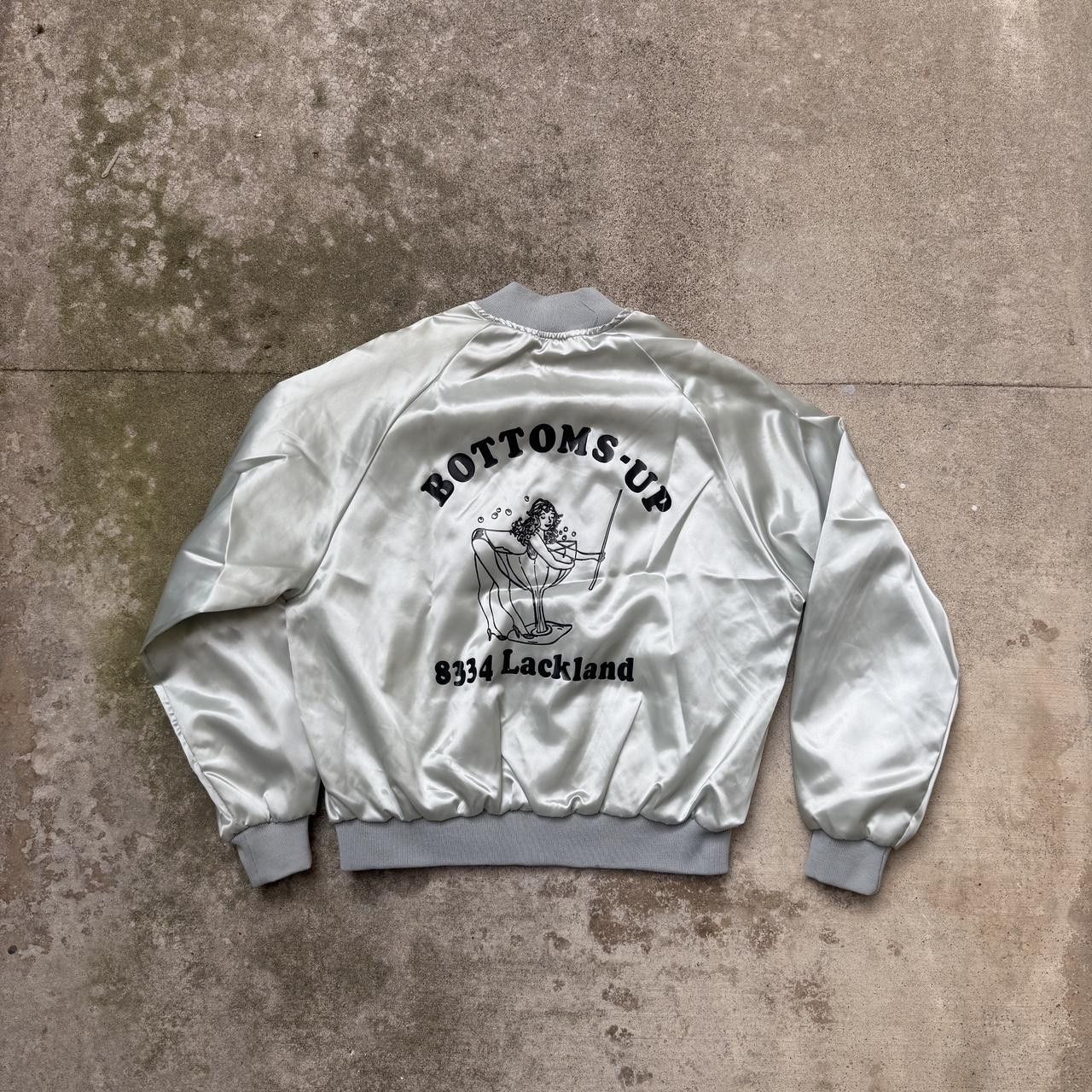 Vintage vintage silver satin jacket gray coach's souvenir bomber Size US XL / EU 56 / 4 - 6 Thumbnail