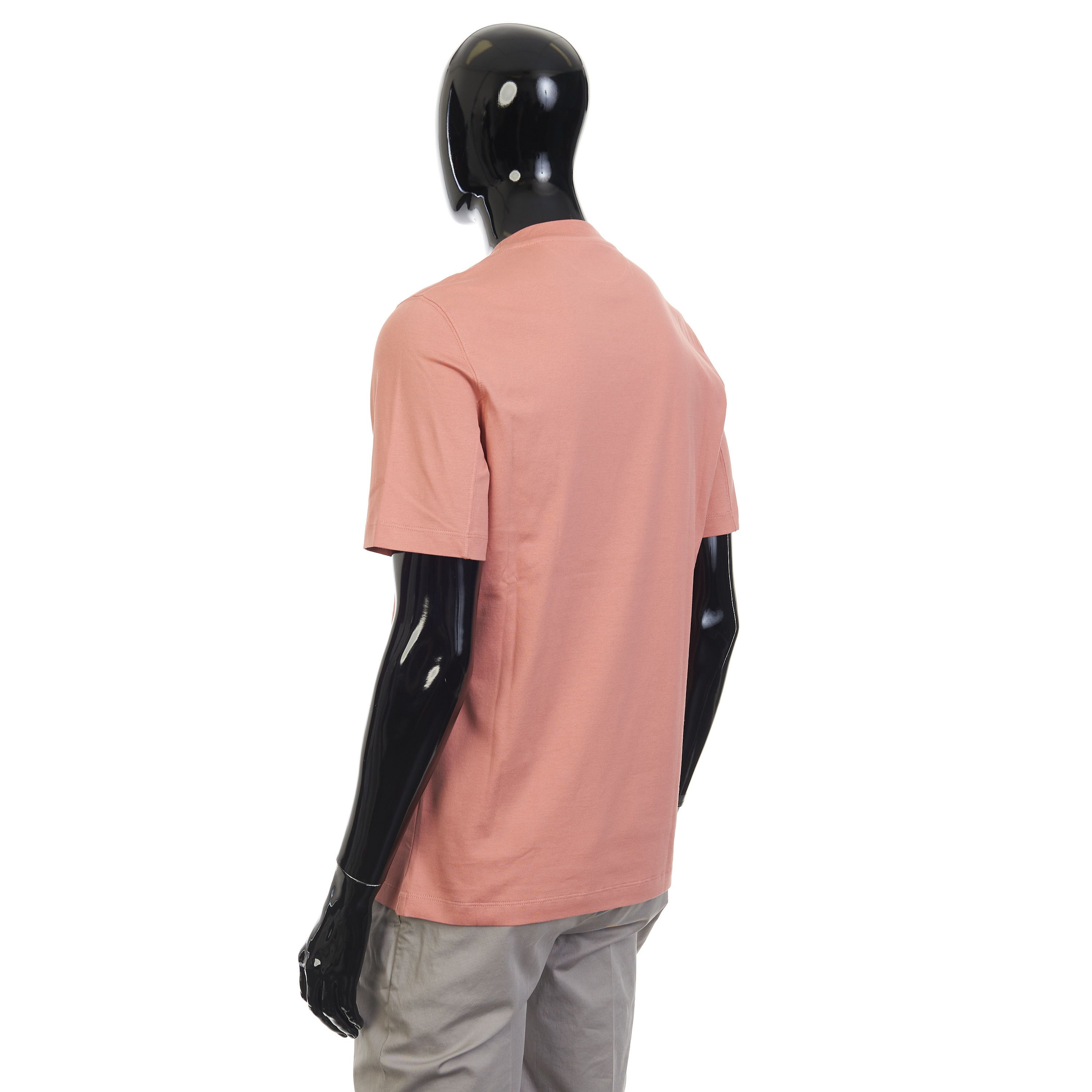 Brunello Cucinelli Salmon Cotton Jersey Crew neck Tshirt With Logo Size S Size US S / EU 44-46 / 1 - 4 Thumbnail
