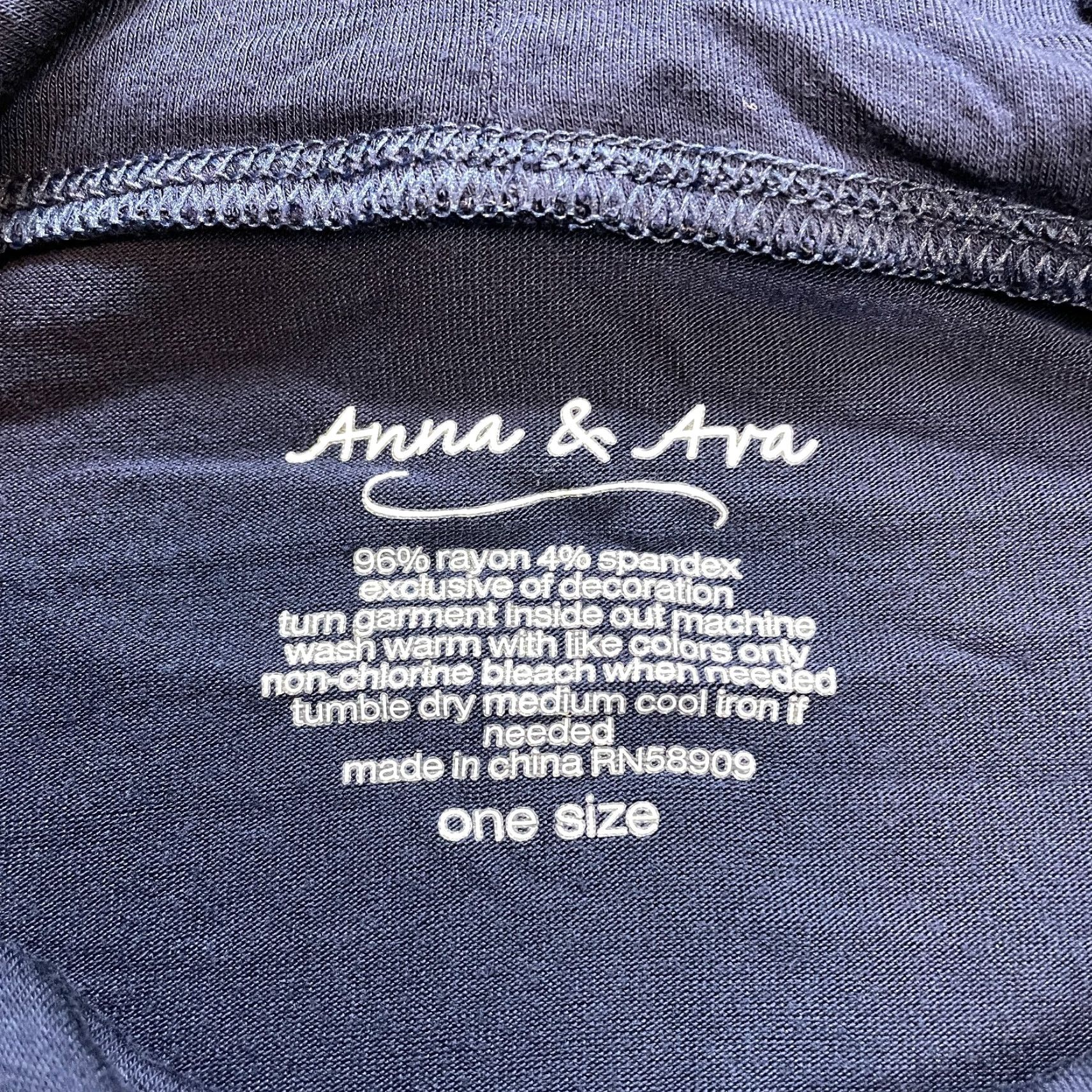 Vintage Anna & Ava Shirt Womens One Size Blue Rayon Relaxed Casual Cowl Neck Short Sleeve Lace Lined Size ONE SIZE - 3 Thumbnail