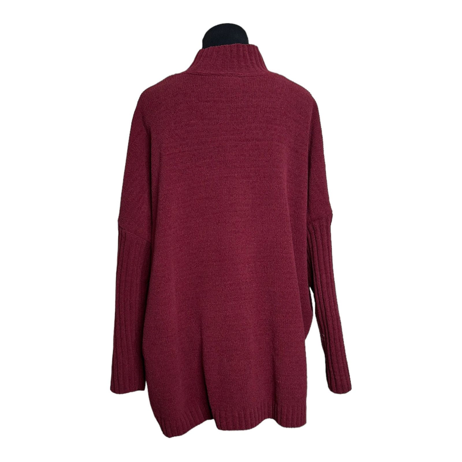 J. Jill J. Jill Chenille red high neck tunic sweater size LP Size L / US 10 / IT 46 - 2 Thumbnail