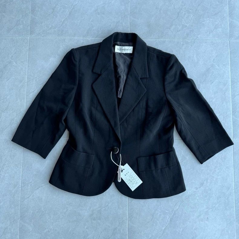 Saint Laurent Paris YSL Vintage Black Blazer Size 38 - dmc Size US M / EU 48-50 / 2 - 1 Thumbnail