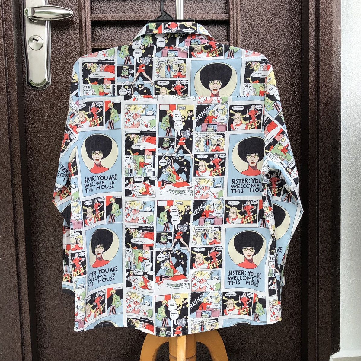 Japanese Brand Decomp Print Comic Book Long sleeve Shirt Size US L / EU 52-54 / 3 - 8 Thumbnail