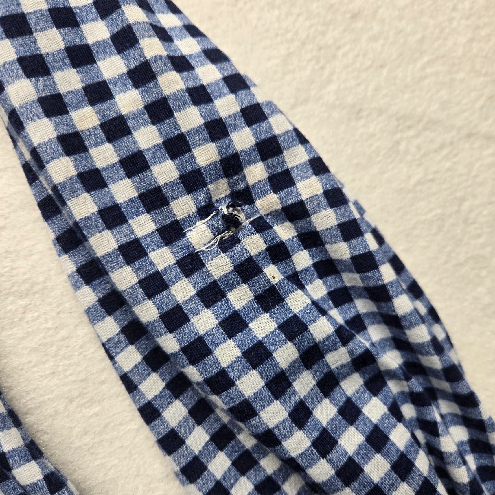 Vintage Passport Shirt Large Women Blue Check Shirt with Pockets Button Front Tie Front Casual Short Sleeve Size L / US 10 / IT 46 - 5 Thumbnail