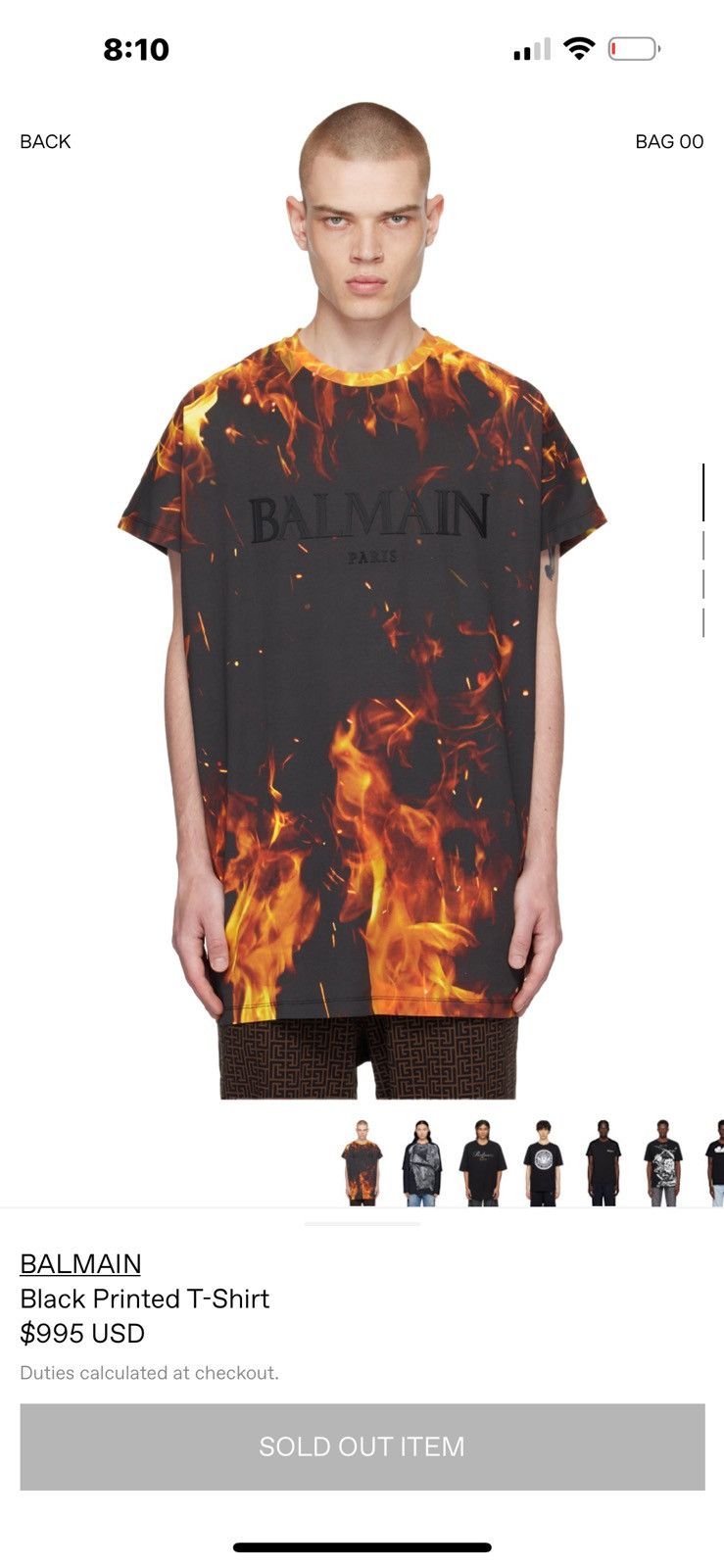 Balenciaga Balmain Flame tshirt Size US XL / EU 56 / 4 - 5 Thumbnail