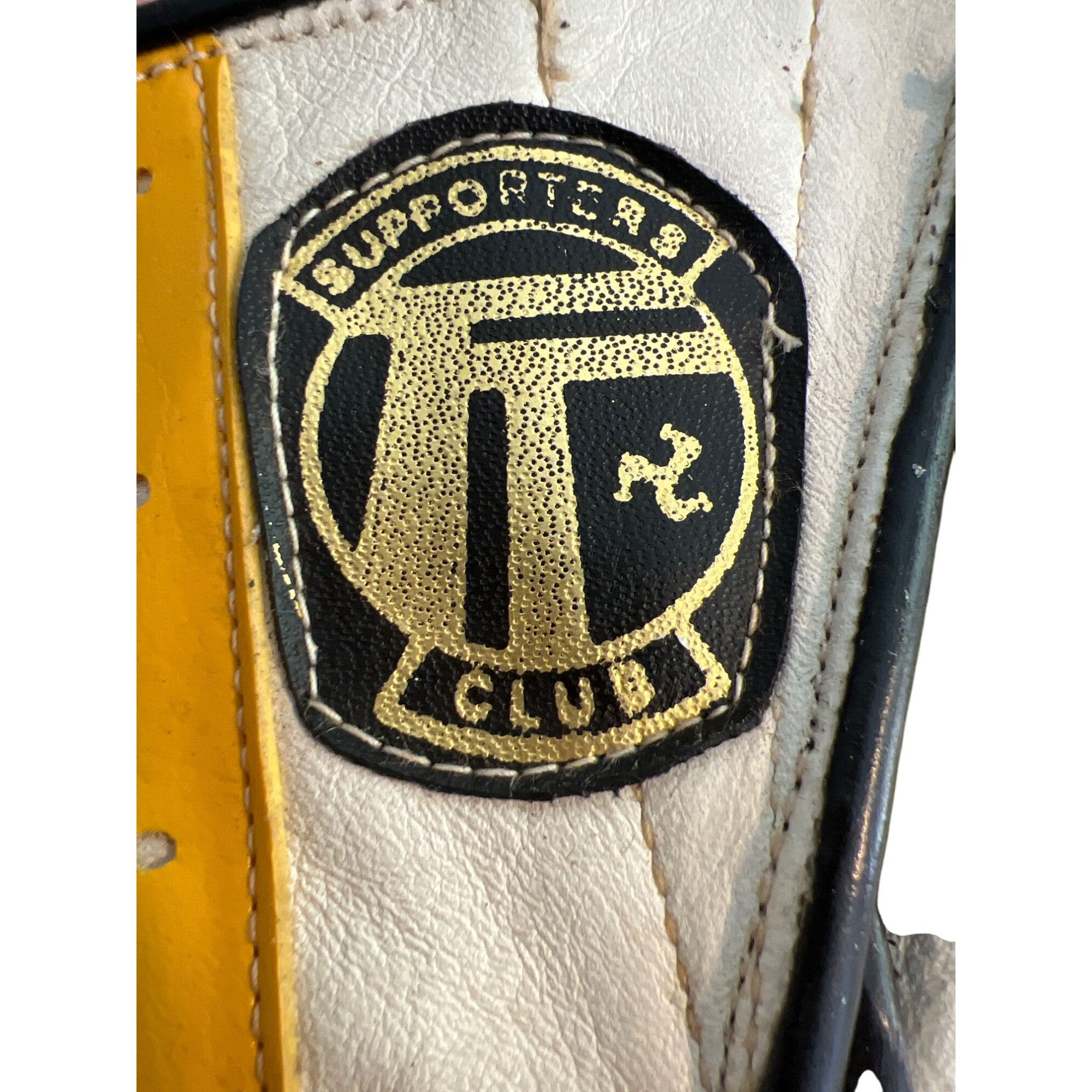 Other Vintage Supporters Club Leather Gloves White Black Yellow Ho Size ONE SIZE - 6 Thumbnail