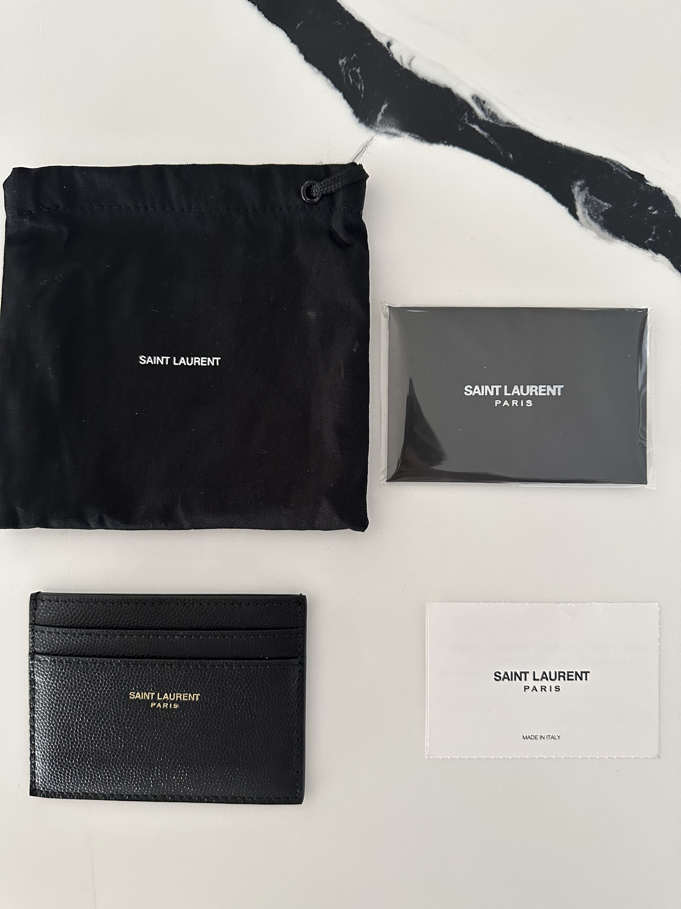 Yves Saint Laurent YSL Embossed Gold Leather Cardholder Size ONE SIZE - 3 Thumbnail