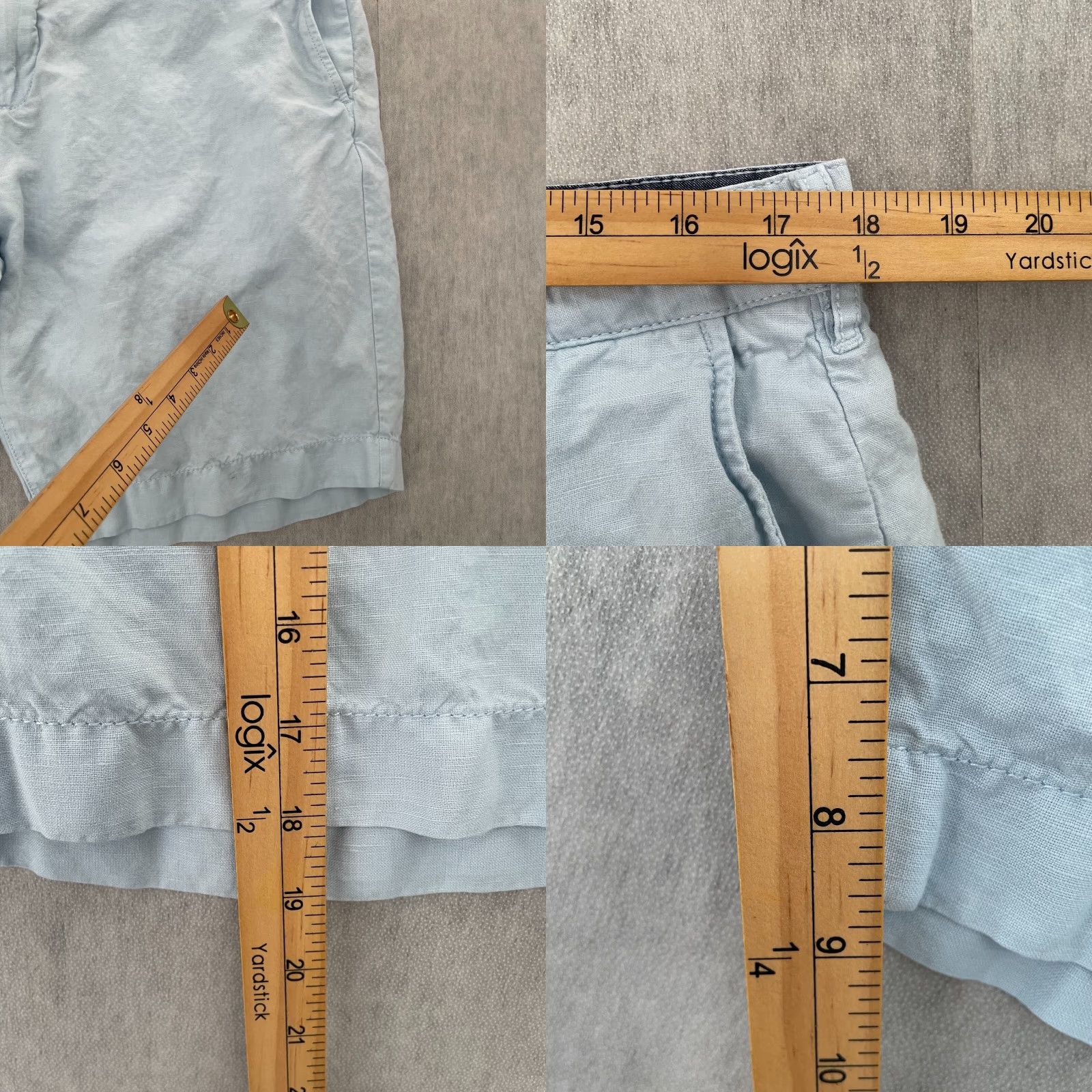 Faherty VINTAGE Faherty Shorts Mens 36 Blue Linen Cotton Pockets Logo Chino Casual 90s Beach Mens Size US 36 / EU 52 - 8 Thumbnail
