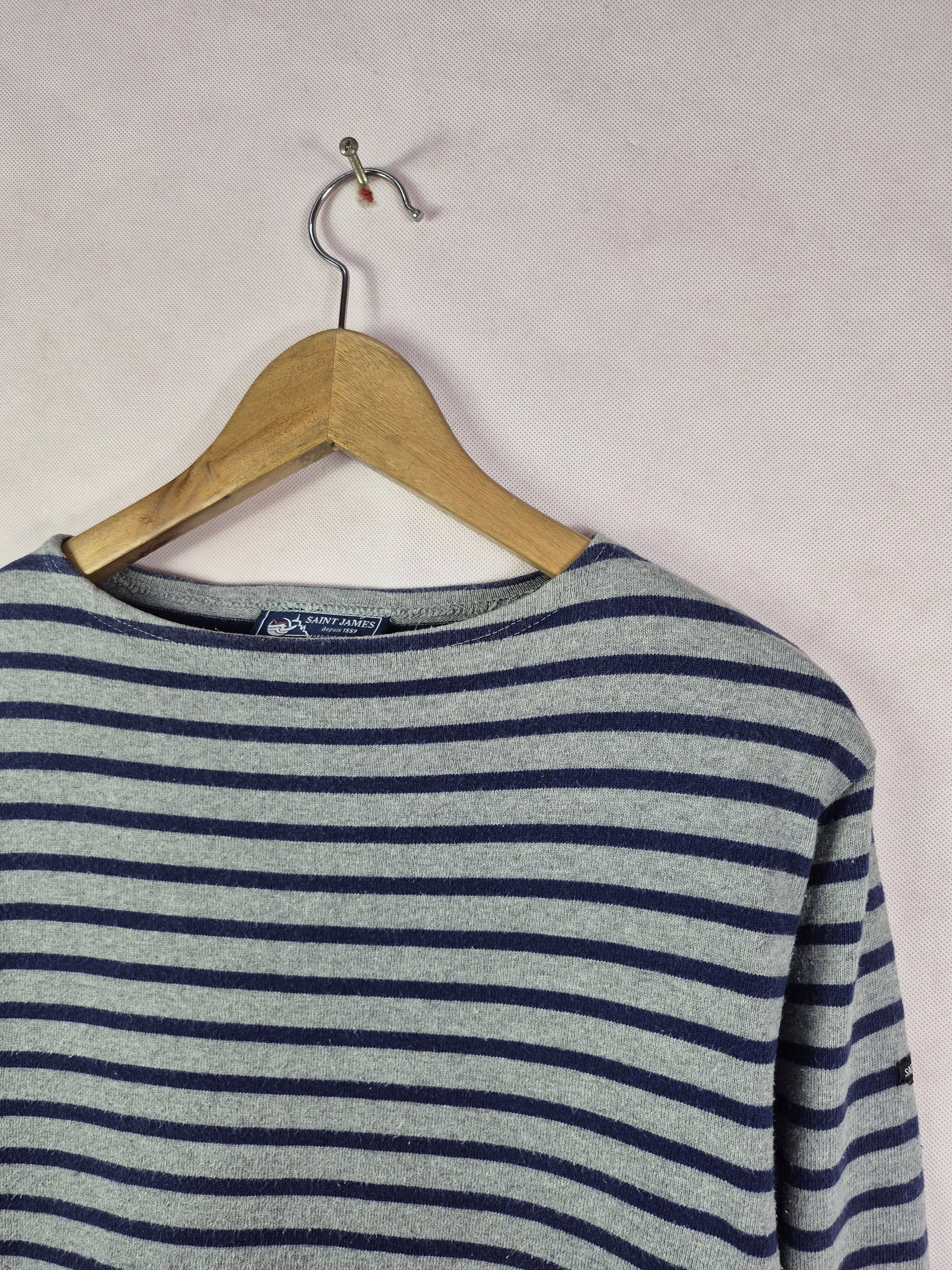 Saint James 🔥 Saint James Grey Stripes Sailor Longsleeves Tee Size US S / EU 44-46 / 1 - 2 Thumbnail