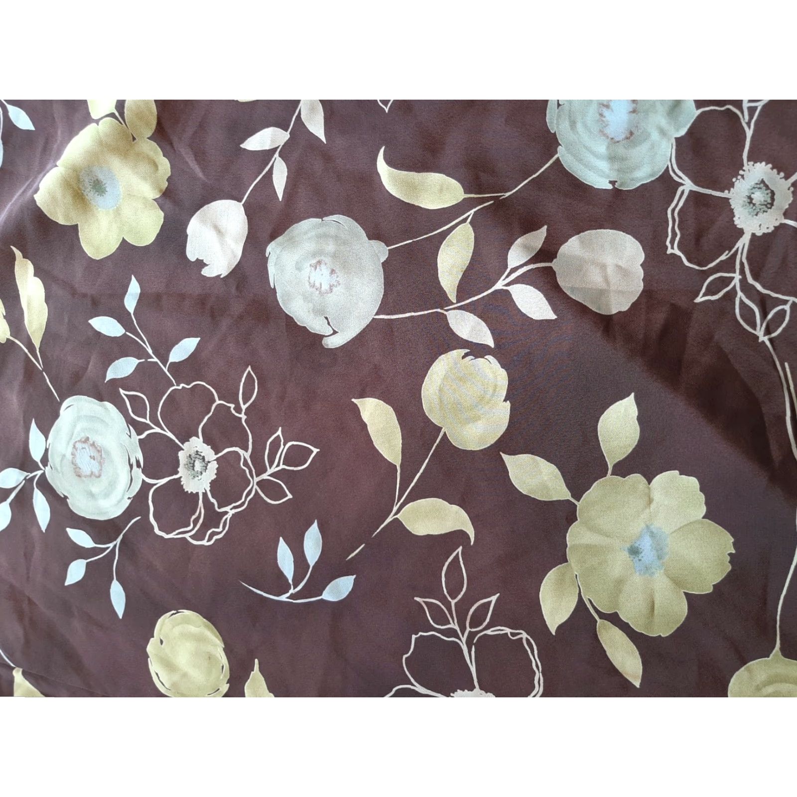 Vintage First Option Brown Maxi Skirt Floral Print Polyester size L Large Made in USA Size 36" / US 14 / IT 50 - 2 Thumbnail