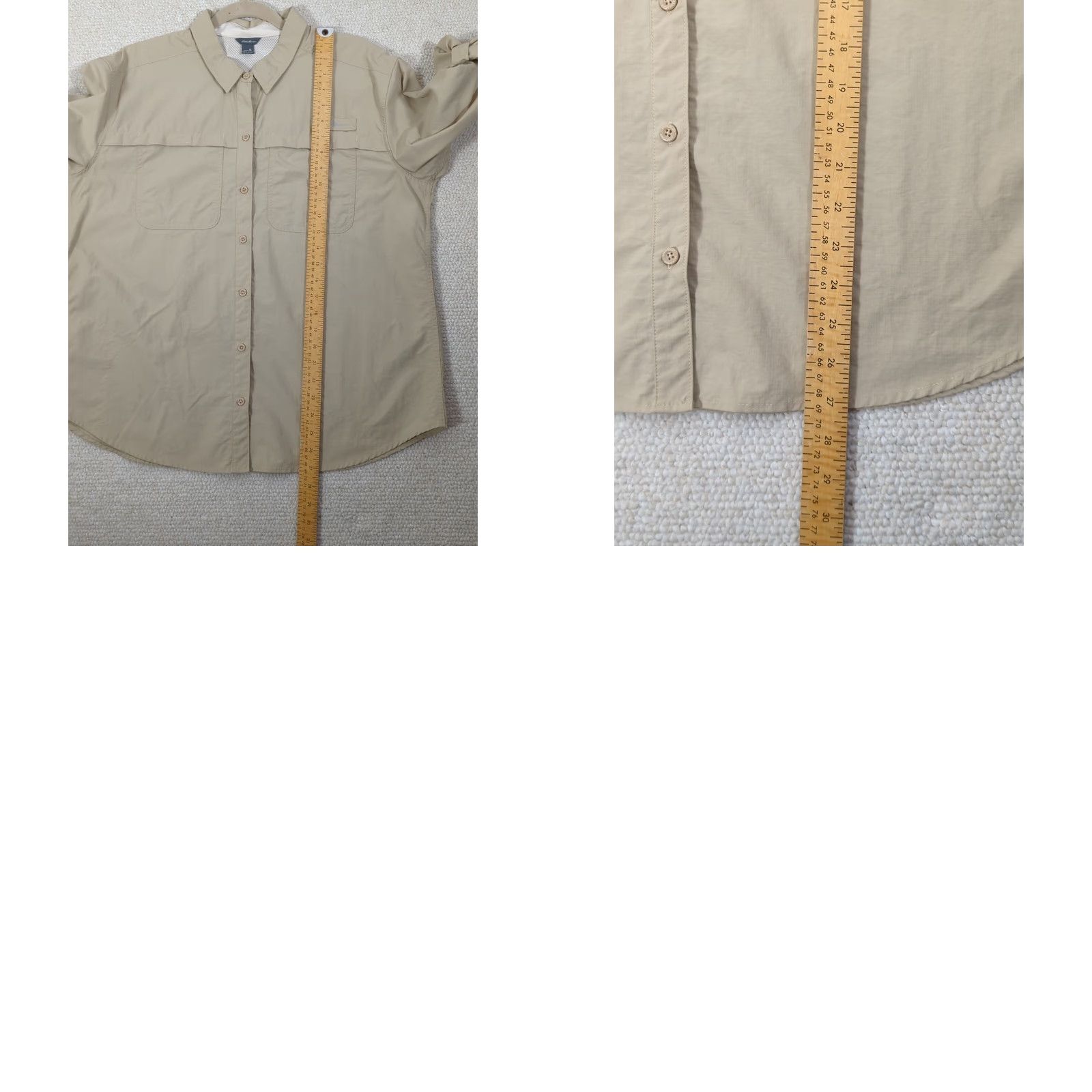 Eddie Bauer Eddie Bauer Women's Button-Down Shirt XL Beige Tab-Sleeve Venting Hiking Activity Casual Outdoor Size XL / US 12-14 / IT 48-50 - 9 Thumbnail