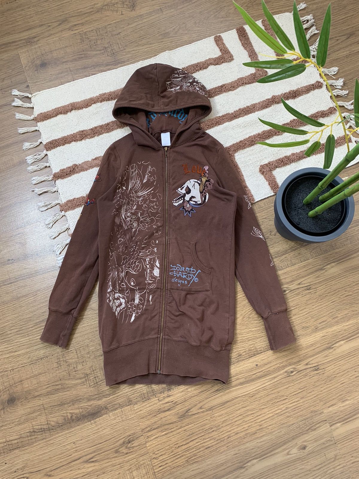 Ed Hardy VINTAGE ED HARDY JAPANESE STYLE 2000s LONG HOODIE Size M / US 6-8 / IT 42-44 - 4 Thumbnail