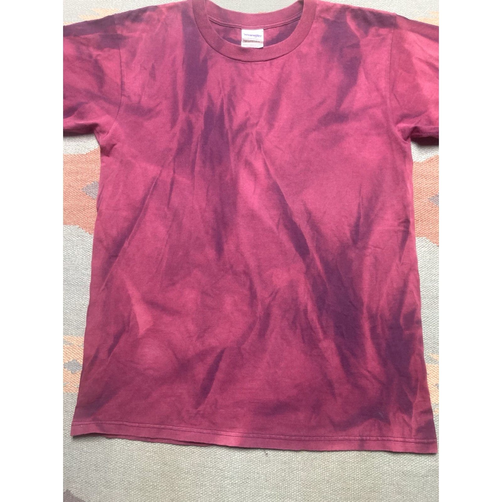 Wrangler VINTAGE Wrangler T-Shirt Mens 90s Purple Cotton Large Adult Sun Faded Size US L / EU 52-54 / 3 - 2 Thumbnail