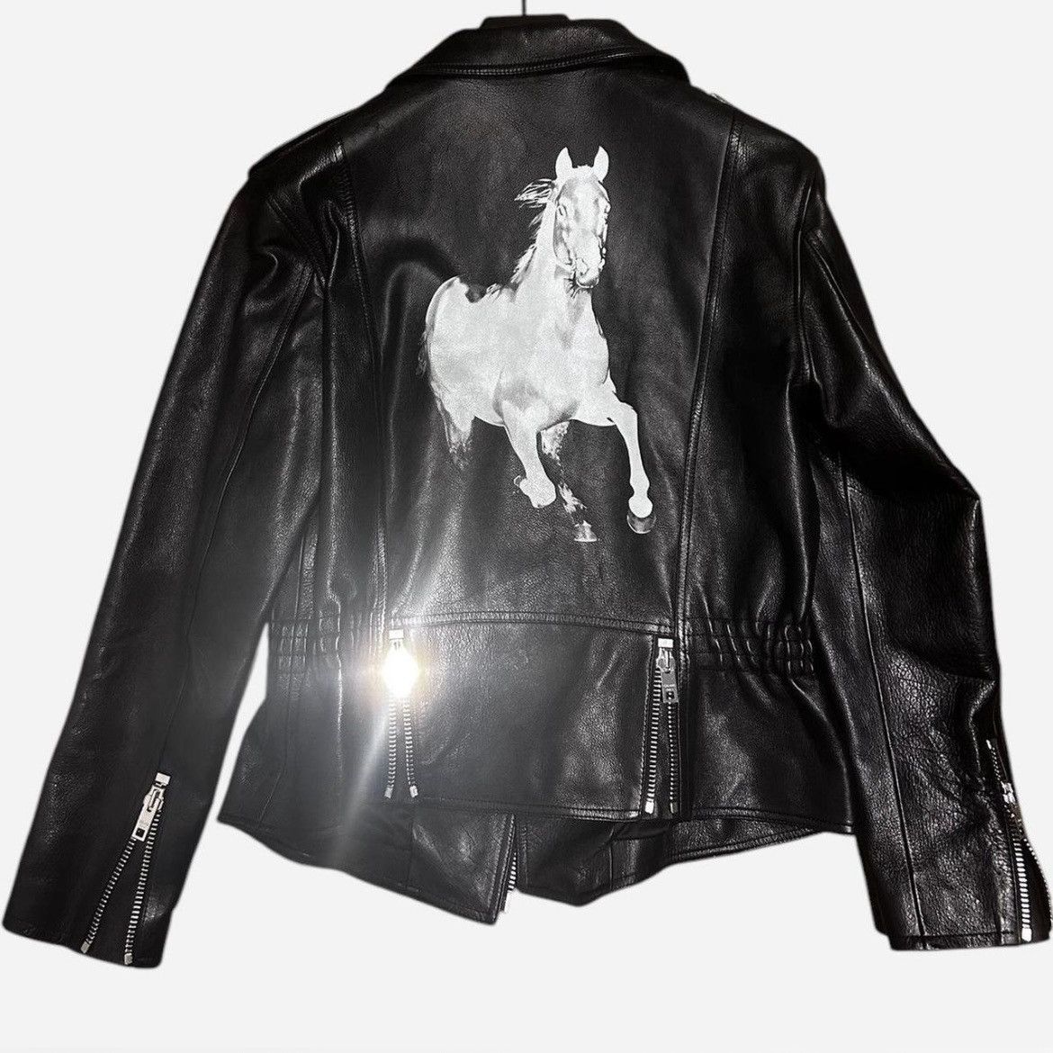 Celine BOY DOLL HORSE PRINT LONG MOTO BISON LEATHER BIKER JACKET Size US M / EU 48-50 / 2 - 1 Thumbnail