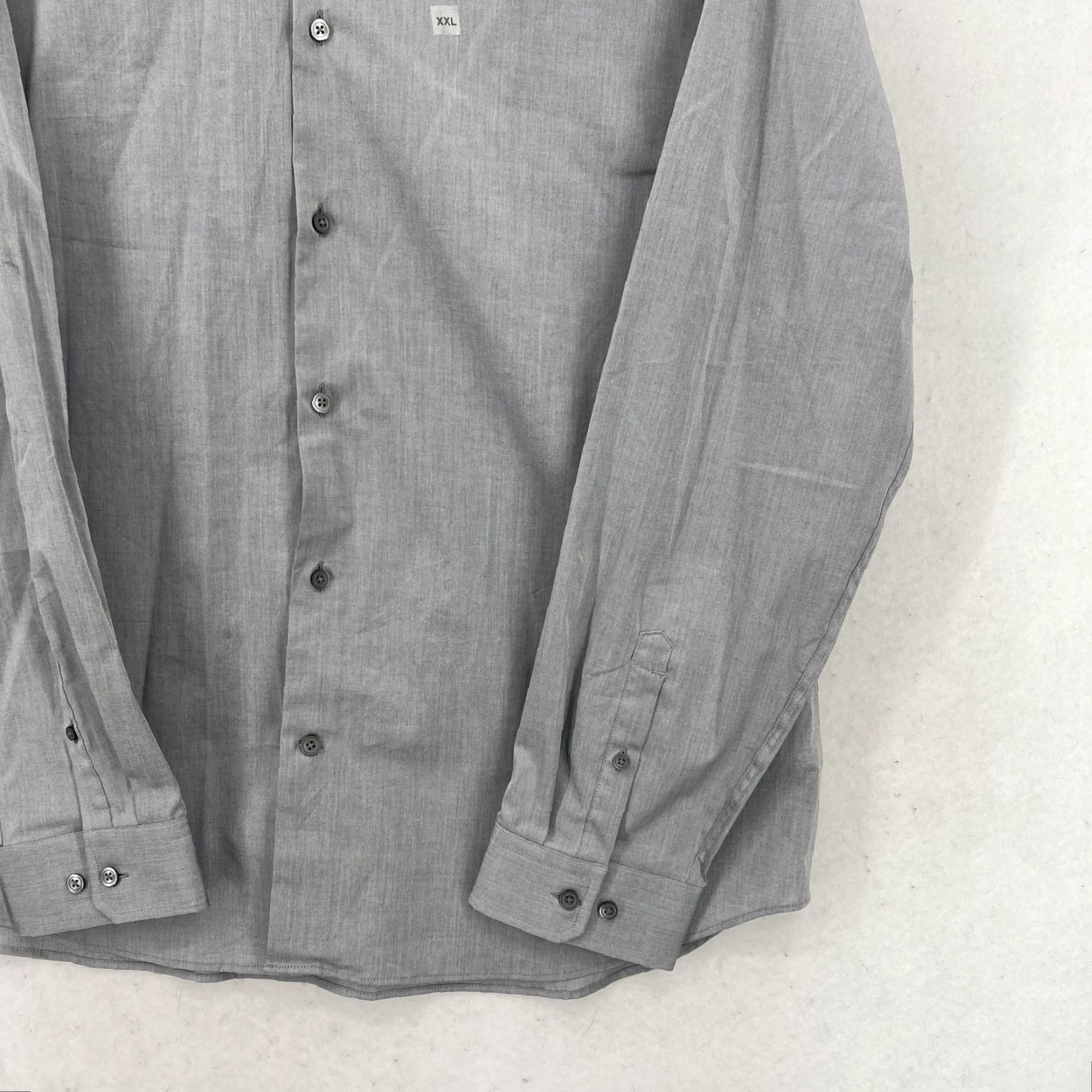 Express Express Mens Shirt 2XL Gray Dress Button Down Long Sleeve Office Casual Size US XXL / EU 58 / 5 - 2 Thumbnail