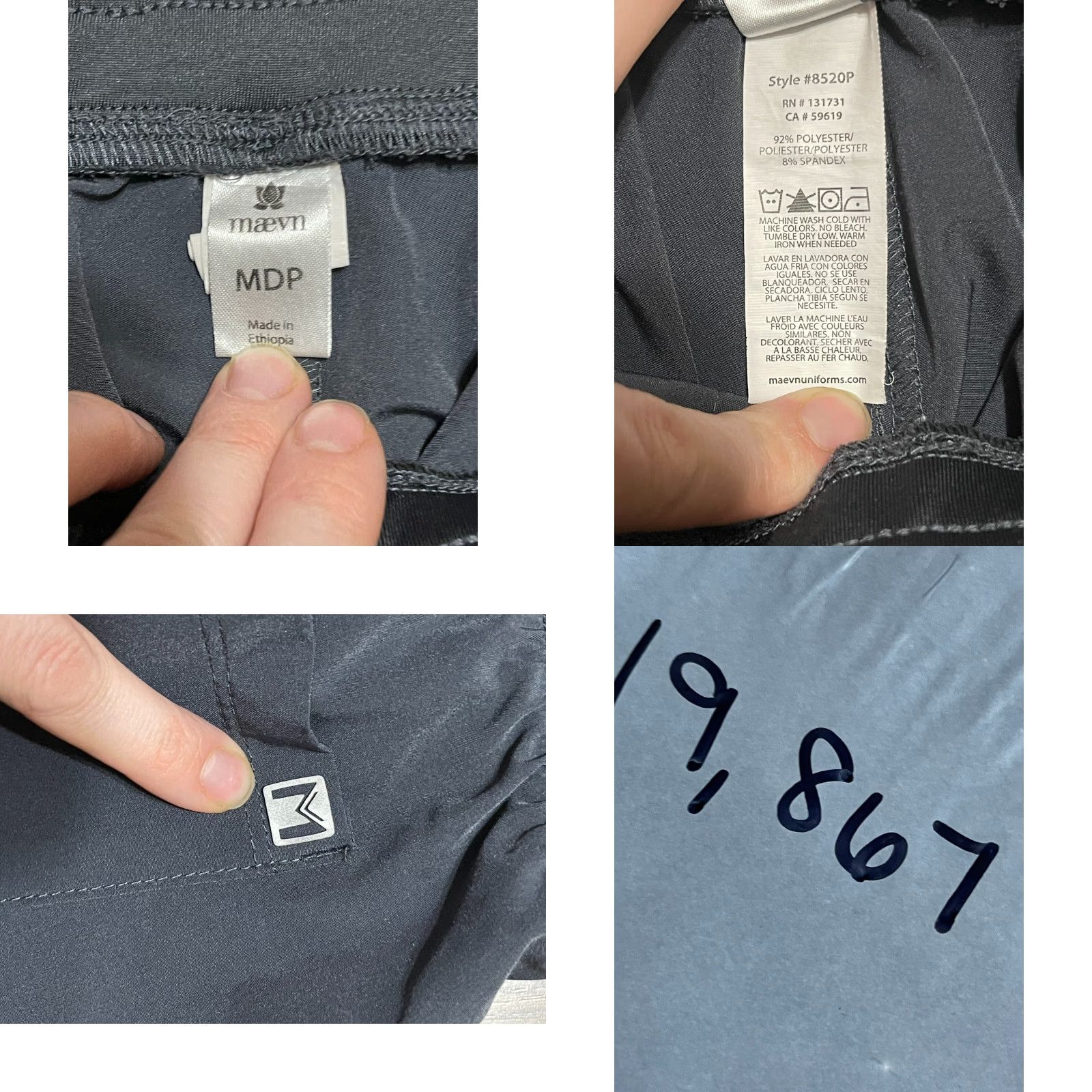 Vintage Maevn Pants Women’s Size M Black Activewear Waist Tie Pants Womens Regular Inseam 25 in Sweatpants Fall Spring Summer Velour Modern Style Size 32" / US 10 / IT 46 - 9 Thumbnail
