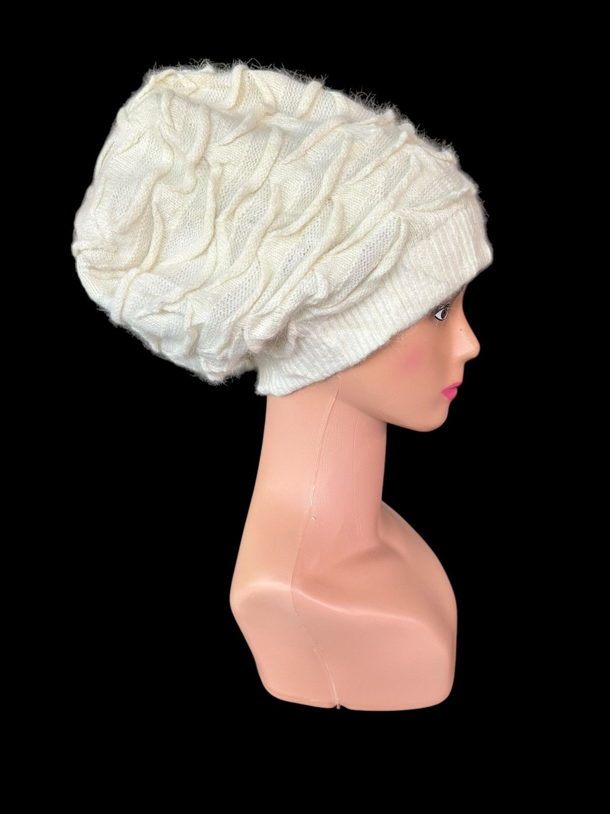 Japanese Brand × Kapital × Vintage Japanese Punk Bondage Style Knitt Fur Hairy Big Beanie Hats Size ONE SIZE - 3 Thumbnail