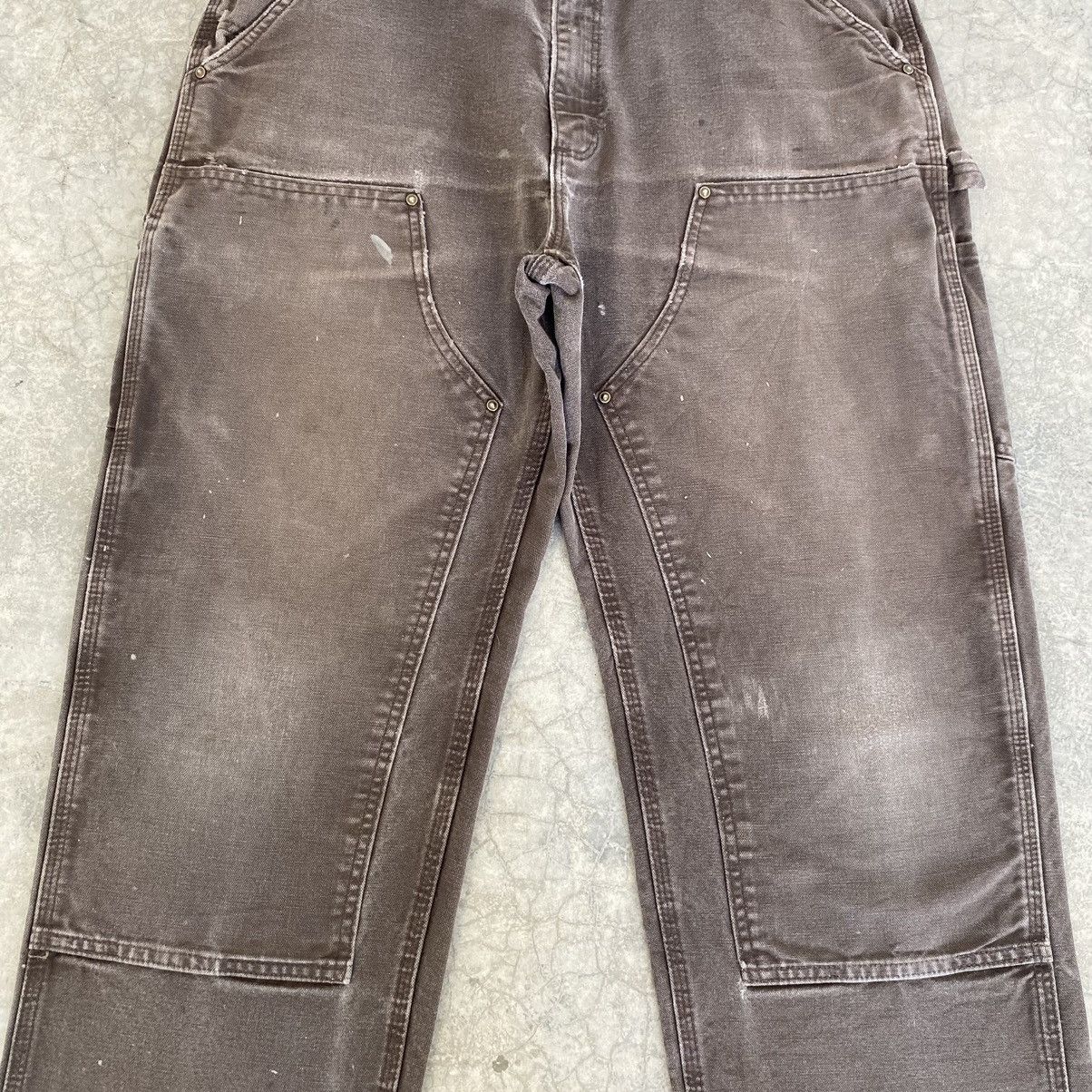 Carhartt VTG Carhartt Double Knee Faded Brown Carpenter Pants Size US 35 - 9 Thumbnail