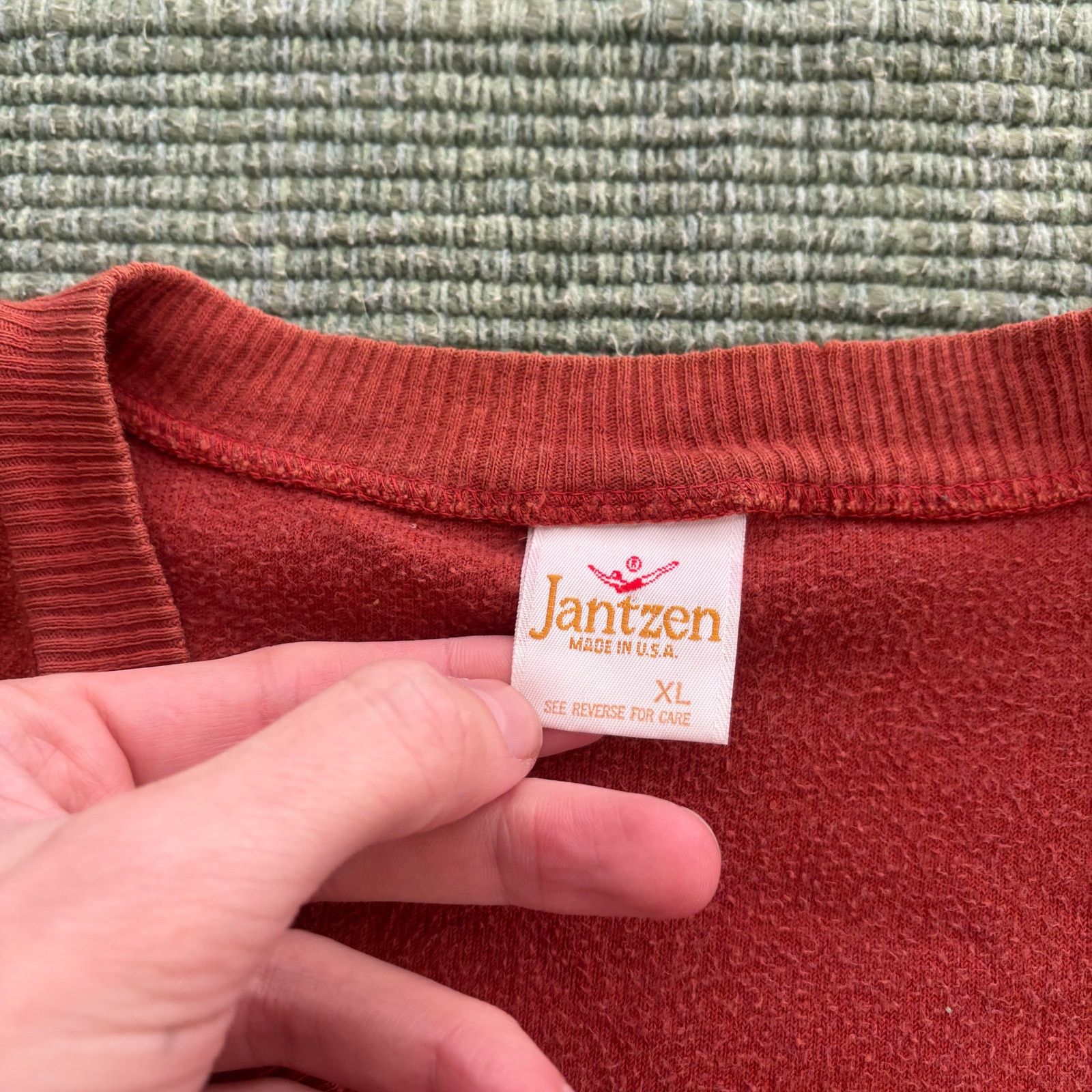 Jantzen × Vintage Vintage 70s jantzen red velvet sweater size xl Size US XL / EU 56 / 4 - 3 Thumbnail