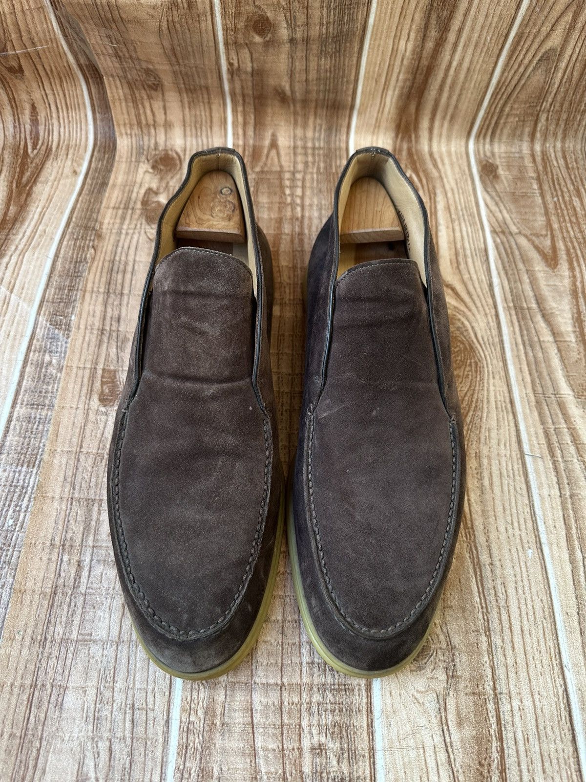 Loro Piana Loro Piana Dark Brown Open Walk Suede Loafers Size US 11 / EU 44 - 2 Thumbnail