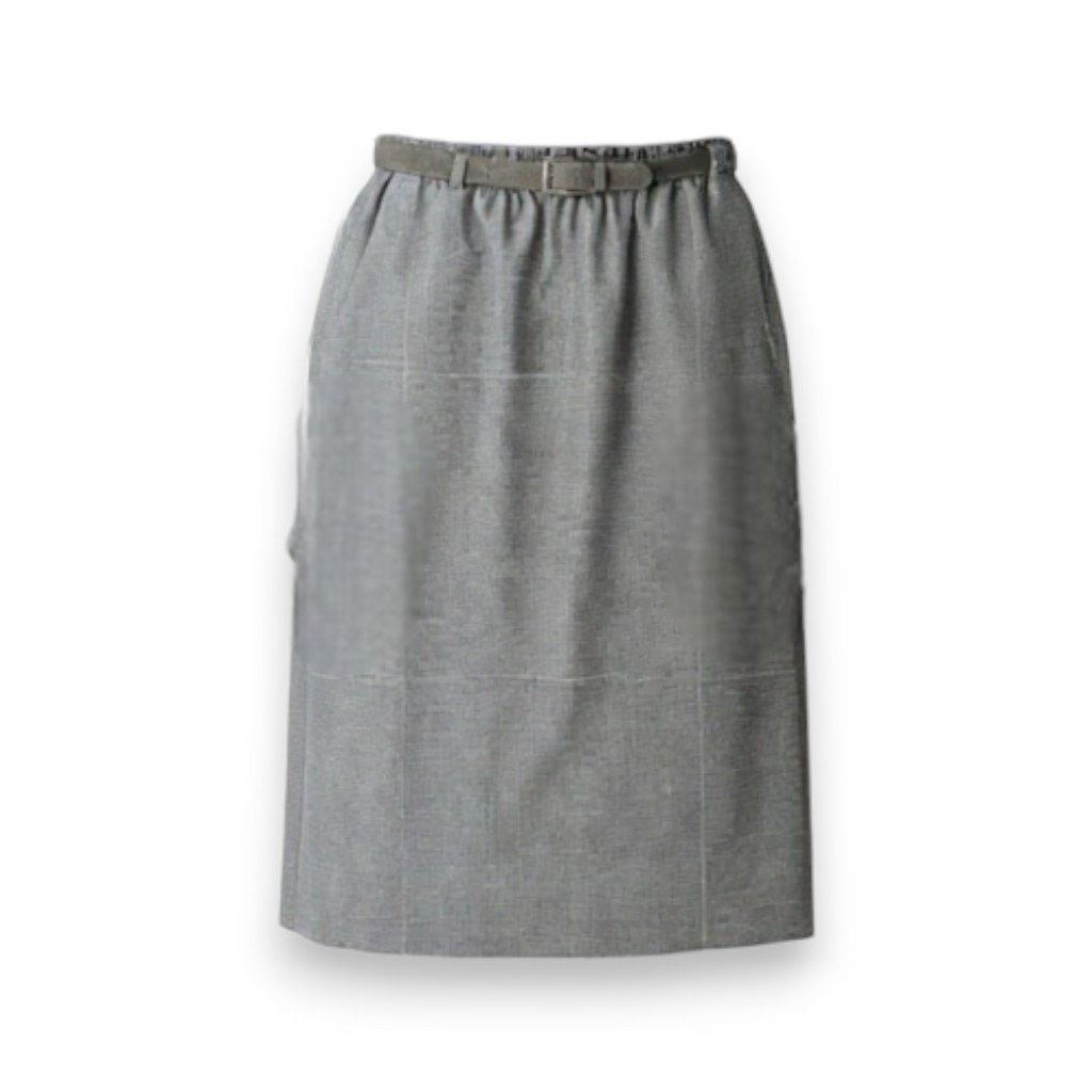 Vintage Houndstooth Brown Straight Midi Skirt Belted Size 10 Size 32" / US 10 / IT 46 - 1 Thumbnail