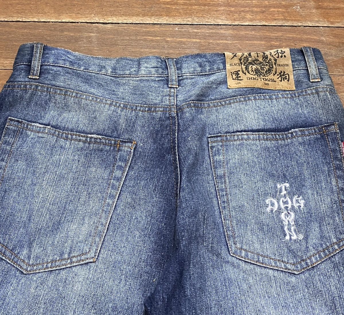 Dogtown Rare Design Vintage Brand Dog Town Sukajan Baggy Jeans 1990s Size US 33 - 4 Thumbnail
