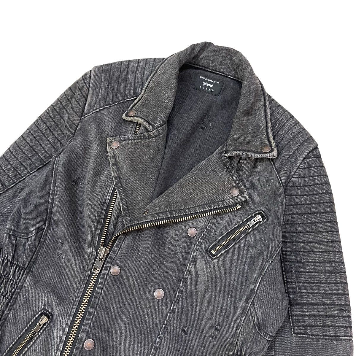 Japanese Brand 🔥Vintage Glamb Double Collar Biker Denim Jacket Size US M / EU 48-50 / 2 - 11 Thumbnail