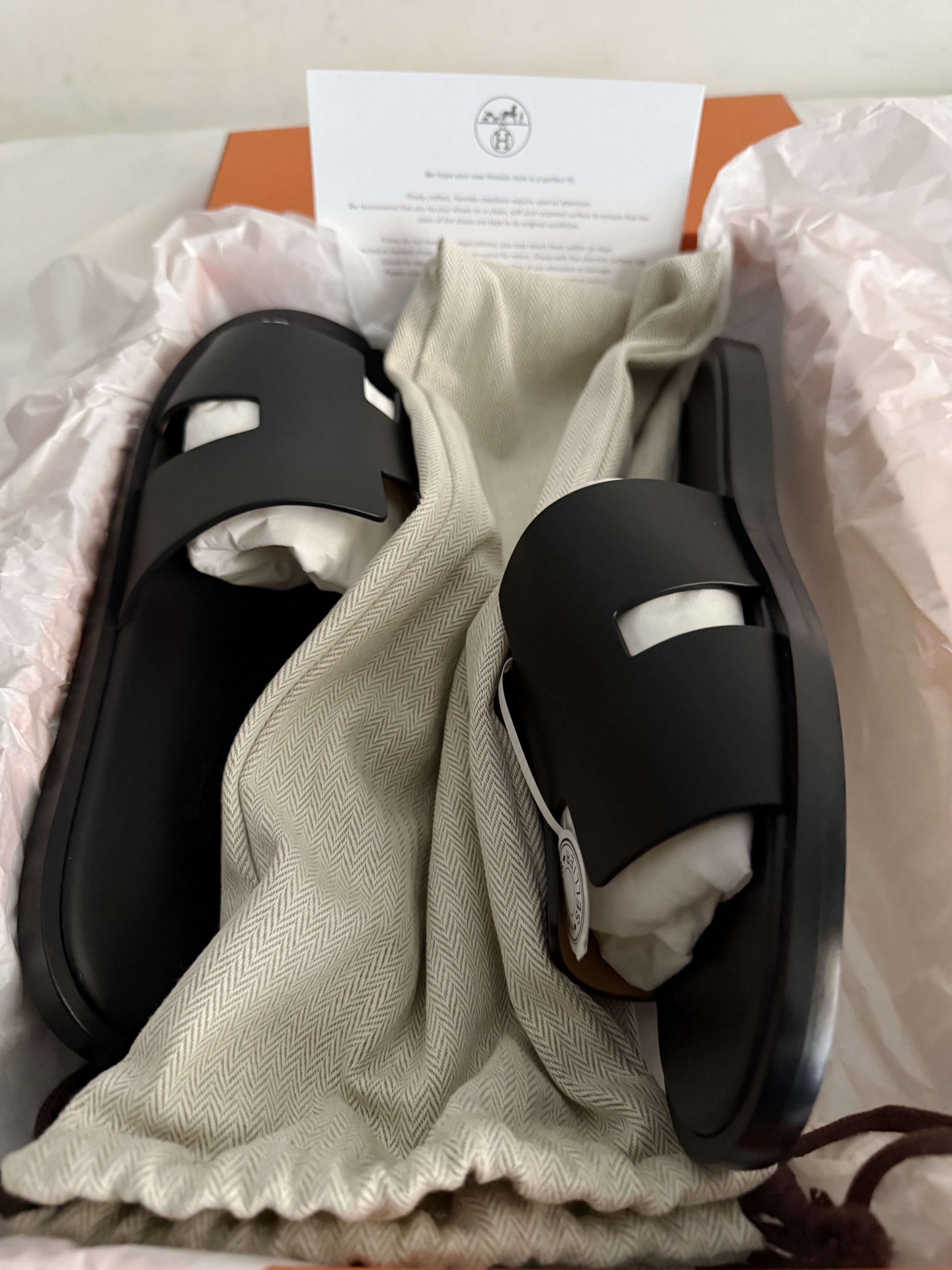 Hermes Hermes Izmir Black Calfskin Sandals Size US 9 / EU 42 - 4 Thumbnail