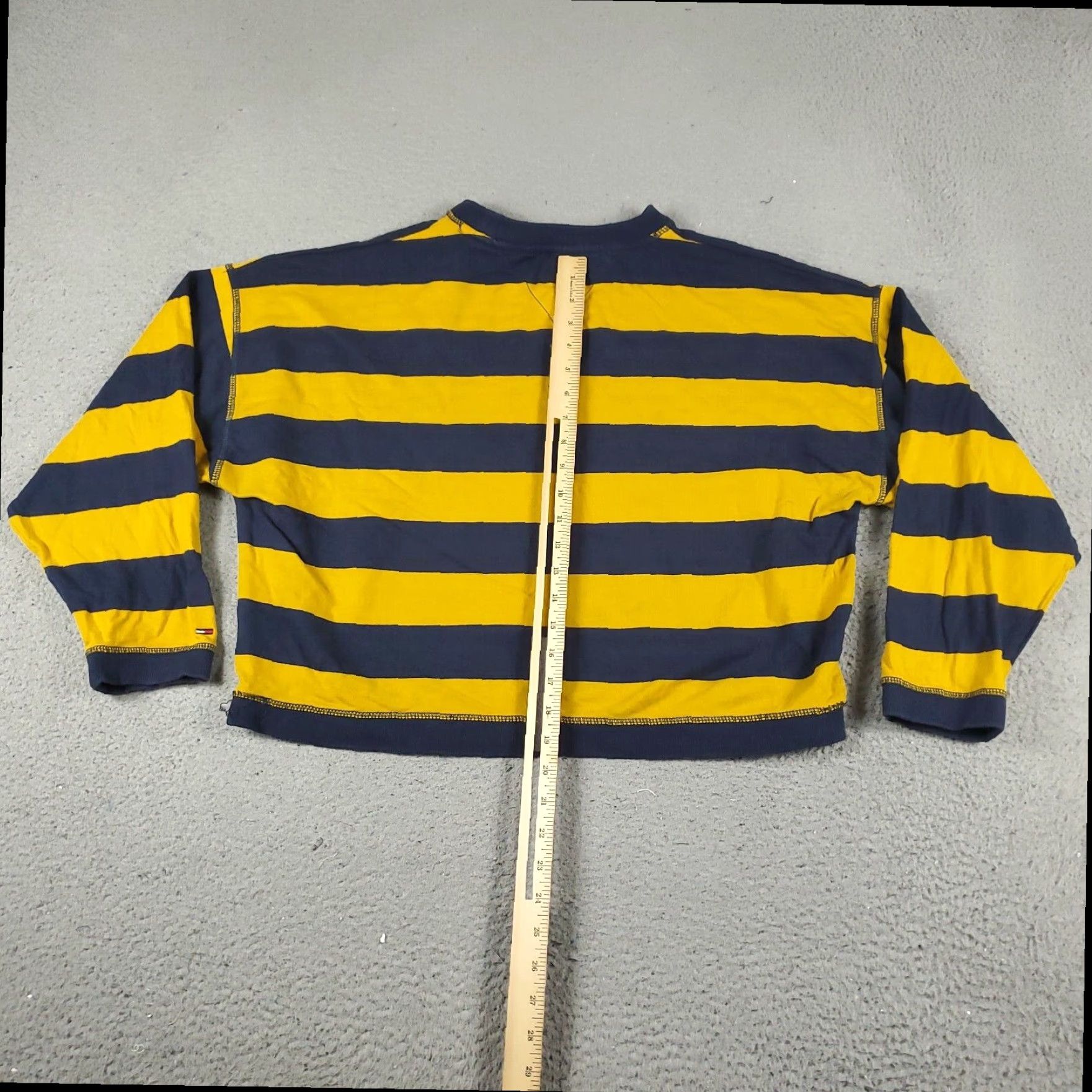 Tommy Hilfiger Tommy Hilfiger Womens Large Blue Yellow Striped Sweater Crop Top Size L / US 10 / IT 46 - 5 Thumbnail