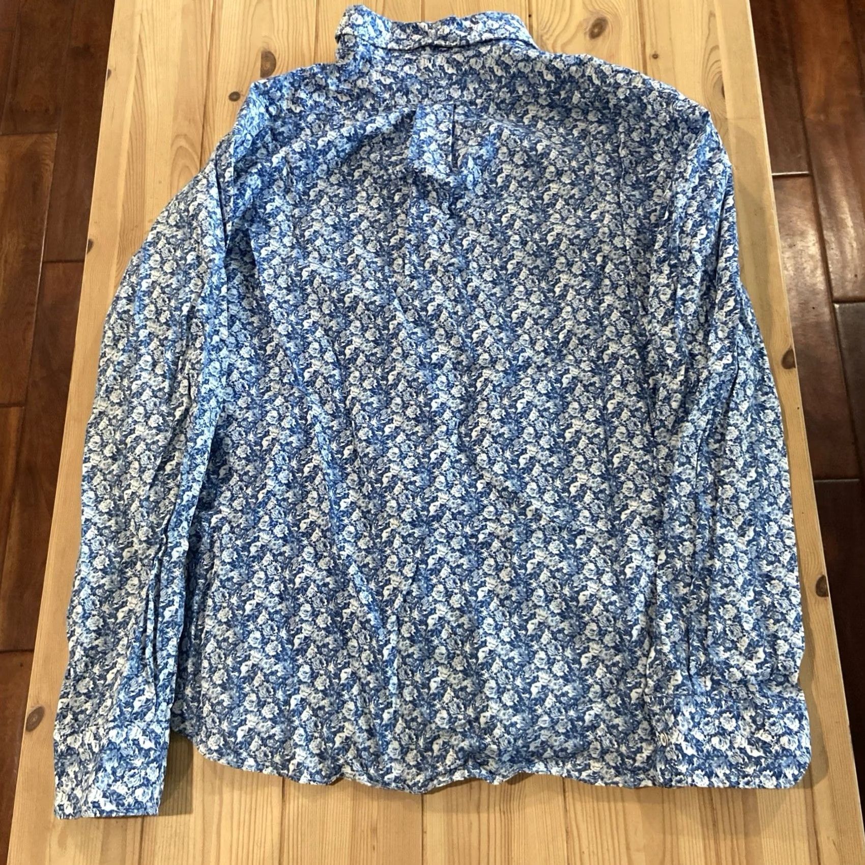 Vintage Made in New England Shirt XL Mens Button-Down Blue Floral Continuous Button-Up Casual Long Sleeve Cotton Size US XL / EU 56 / 4 - 5 Thumbnail