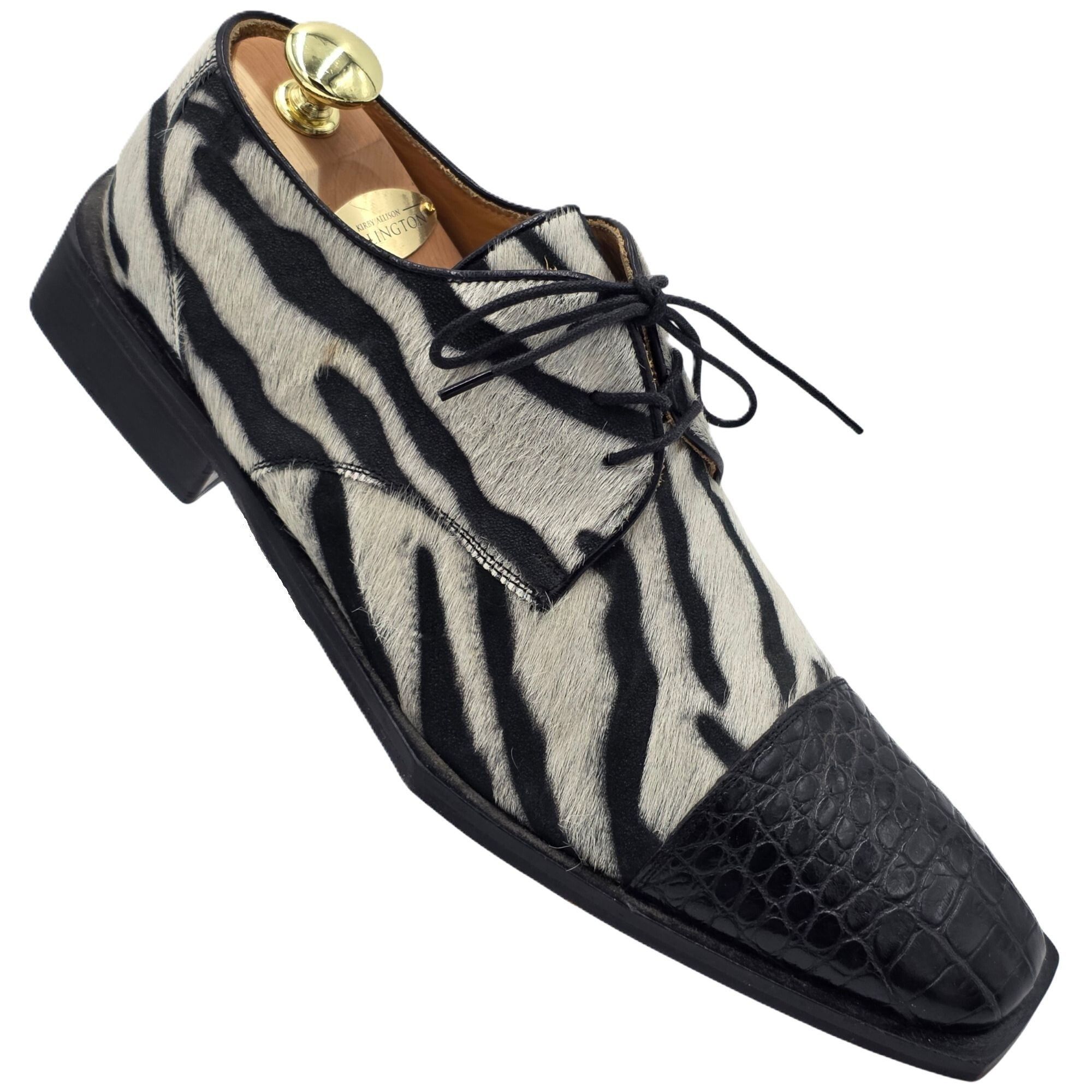 David Eden Vintage David Eden Men 9 Alligator Pony Hair Zebra Spectator Size US 9 / EU 42 - 1 Thumbnail