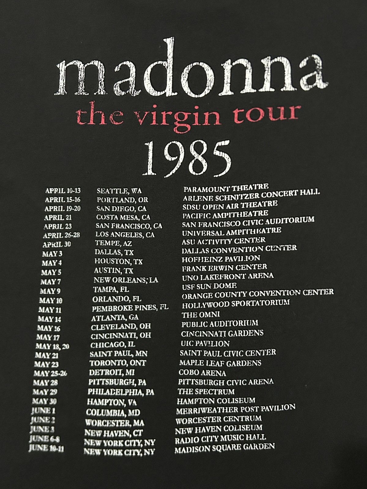 Band Tees Madonna Like A Virgin 1985 Tour Tee Size US XL / EU 56 / 4 - 4 Thumbnail