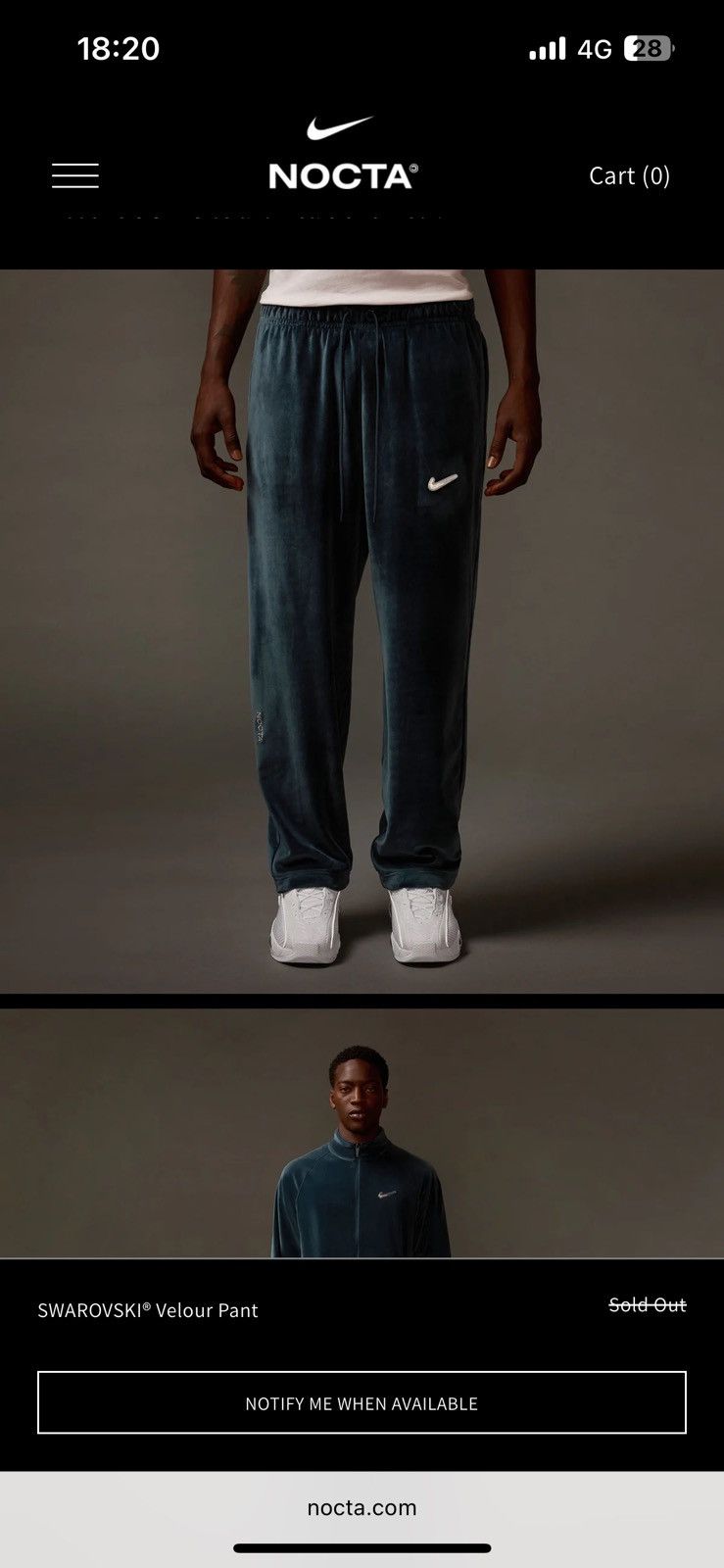 Nike Nocta x Swarovski Velour Pants