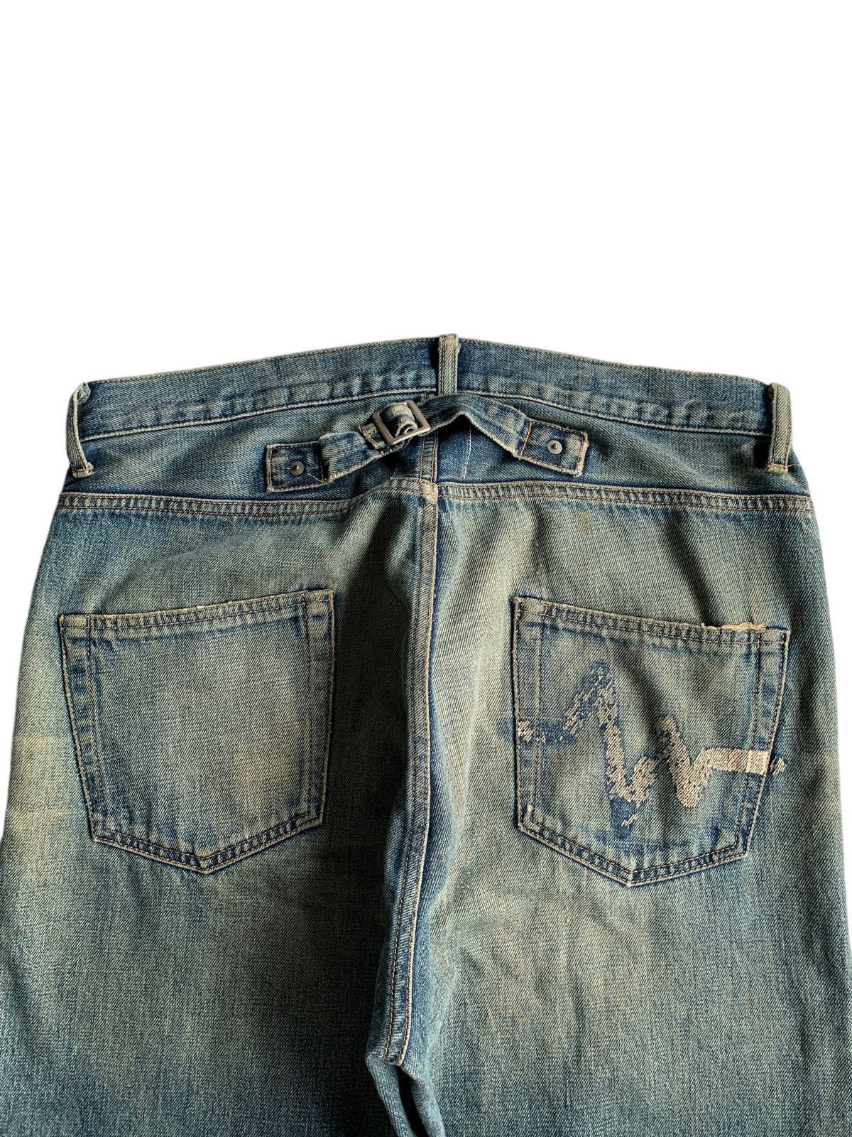 Kapital Whiz Limited Buckle Back Selvedge Distressed Denim Size US 36 / EU 52 - 10 Thumbnail