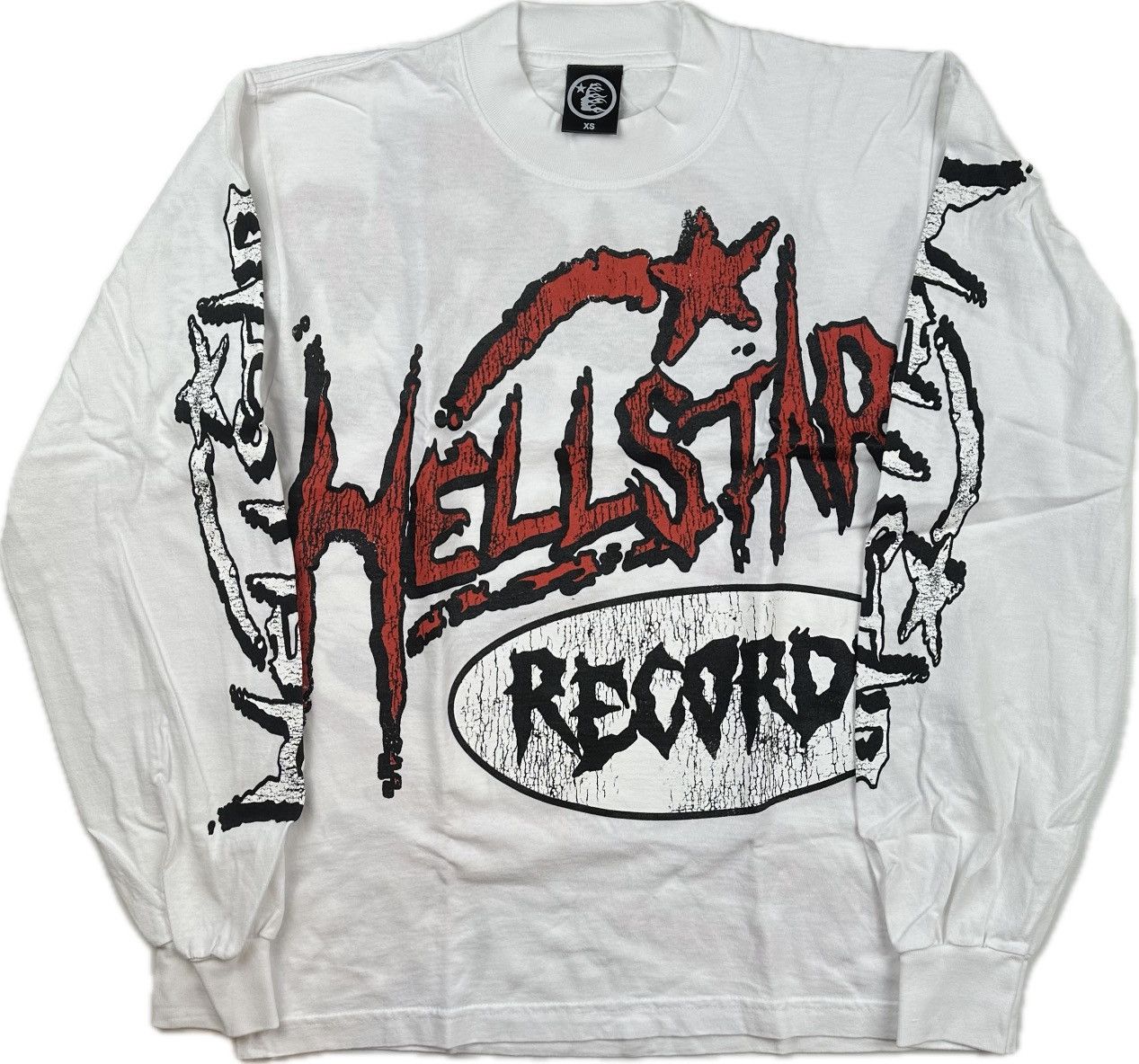 image of Hellstar Records Long Sleeve in White, Men's (Size XS)