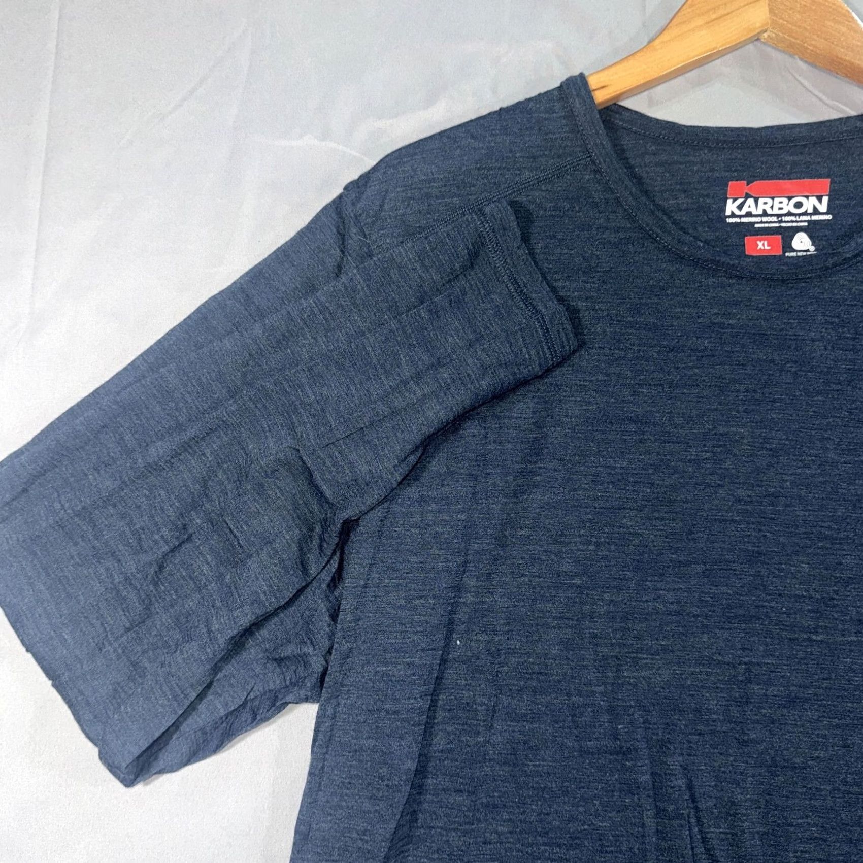 Carbon VINTAGE Karbon Shirt Mens XL Blue Merino Wool Long Sleeve Thermal Base Layer Performance Size US XL / EU 56 / 4 - 5 Thumbnail