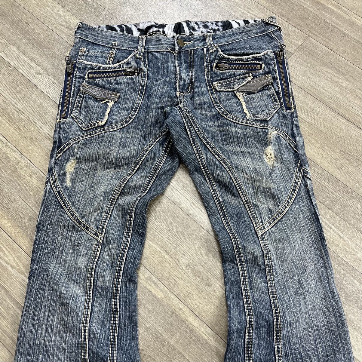 Tornado Mart 2000s Tornado Mart Distressed Flared Jeans Lgb Bondage Style Size US 34 / EU 50 - 2 Thumbnail