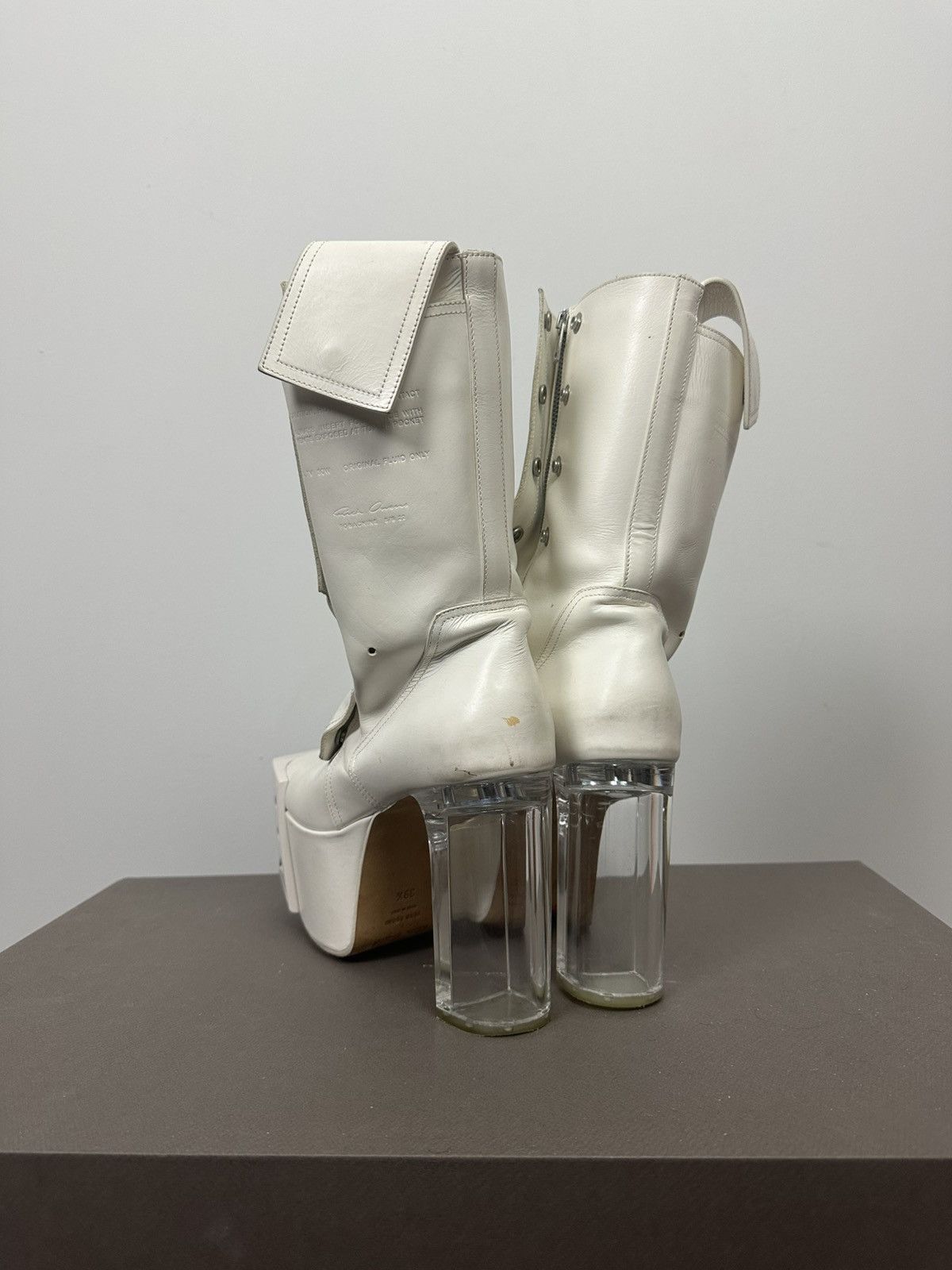 Rick Owens SS22 ‘FOGACHINE’ Beveled Motokiss Fogpocket Boots Size US 6.5 / EU 39-40 - 3 Thumbnail